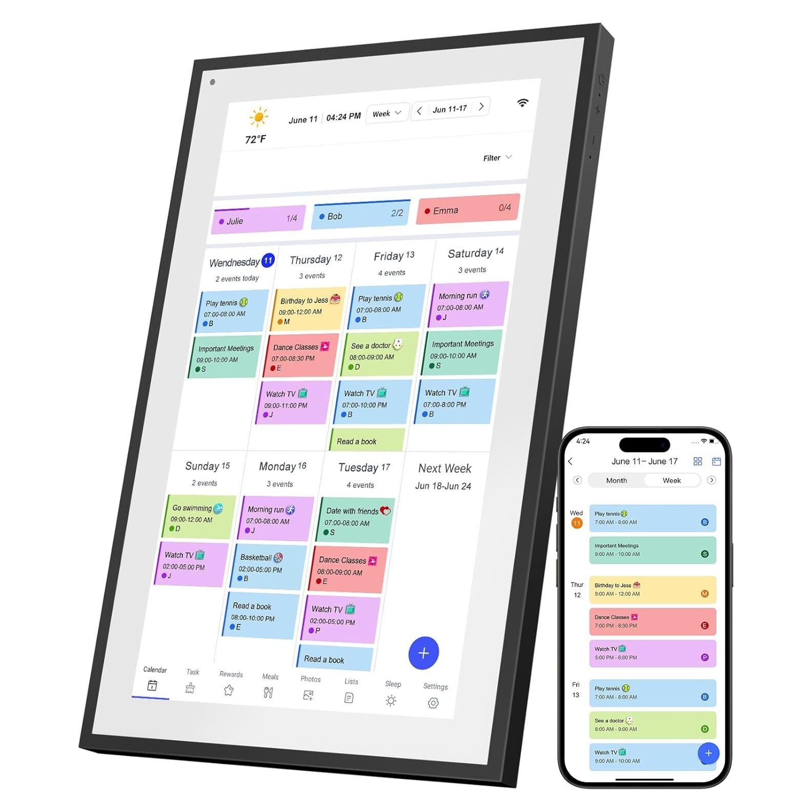 Calendario Digital de Pared BQQJDD 21.5" Pantalla Táctil 2025