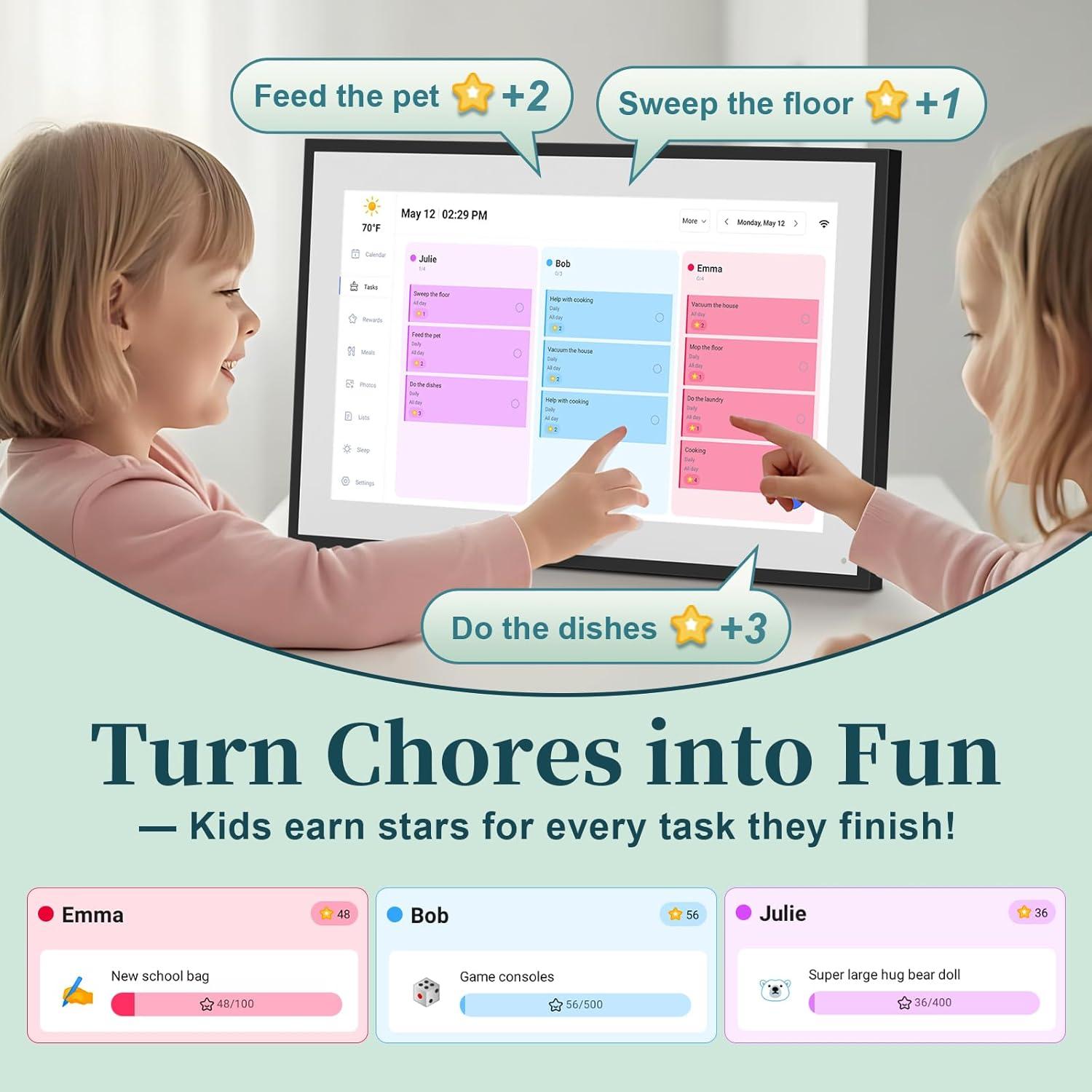 Calendario Digital de Pared BQQJDD 21.5" Pantalla Táctil 2025
