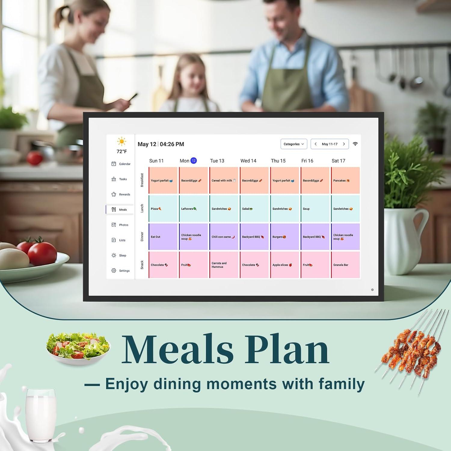 Calendario Digital de Pared BQQJDD 21.5" Pantalla Táctil 2025