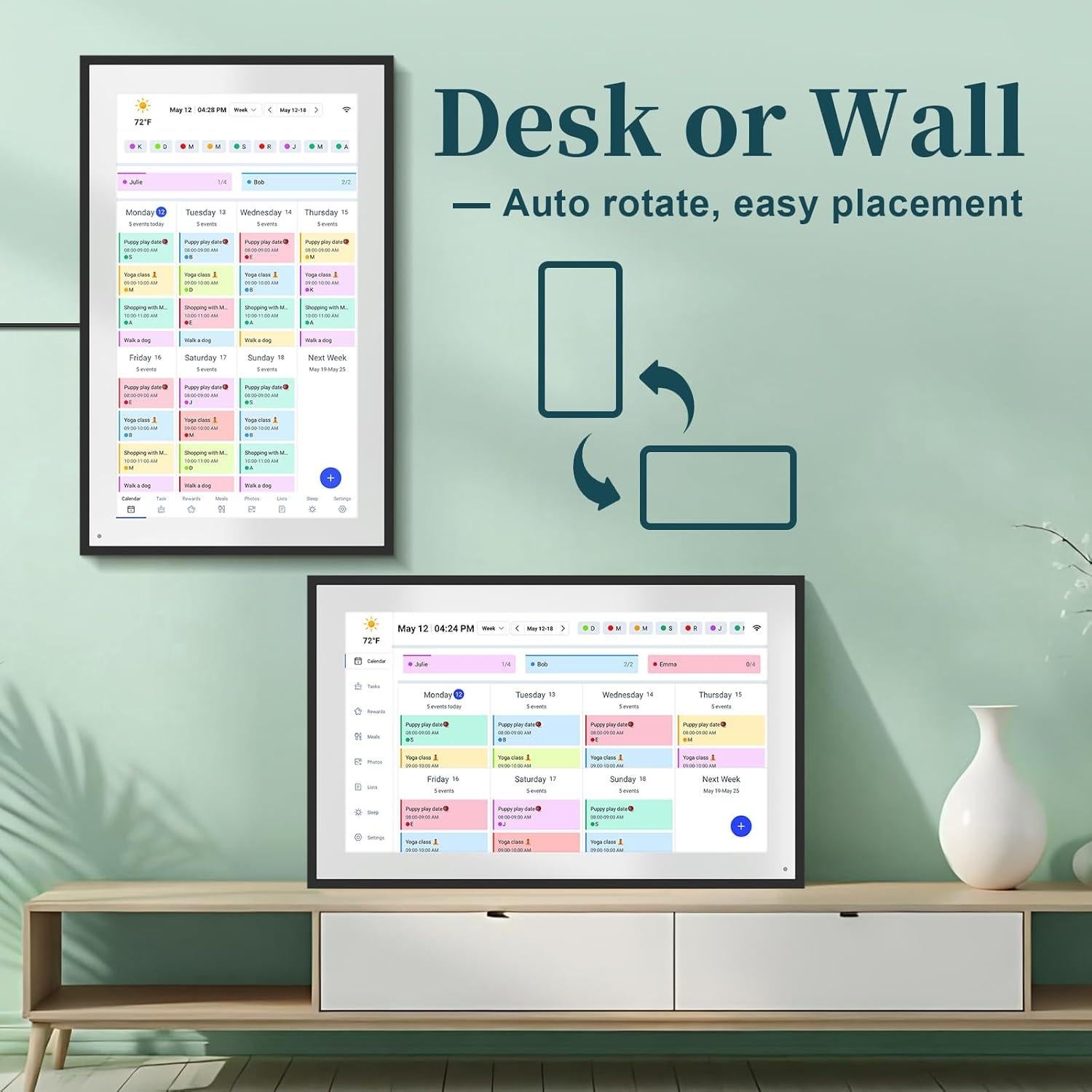 Calendario Digital de Pared BQQJDD 21.5" Pantalla Táctil 2025