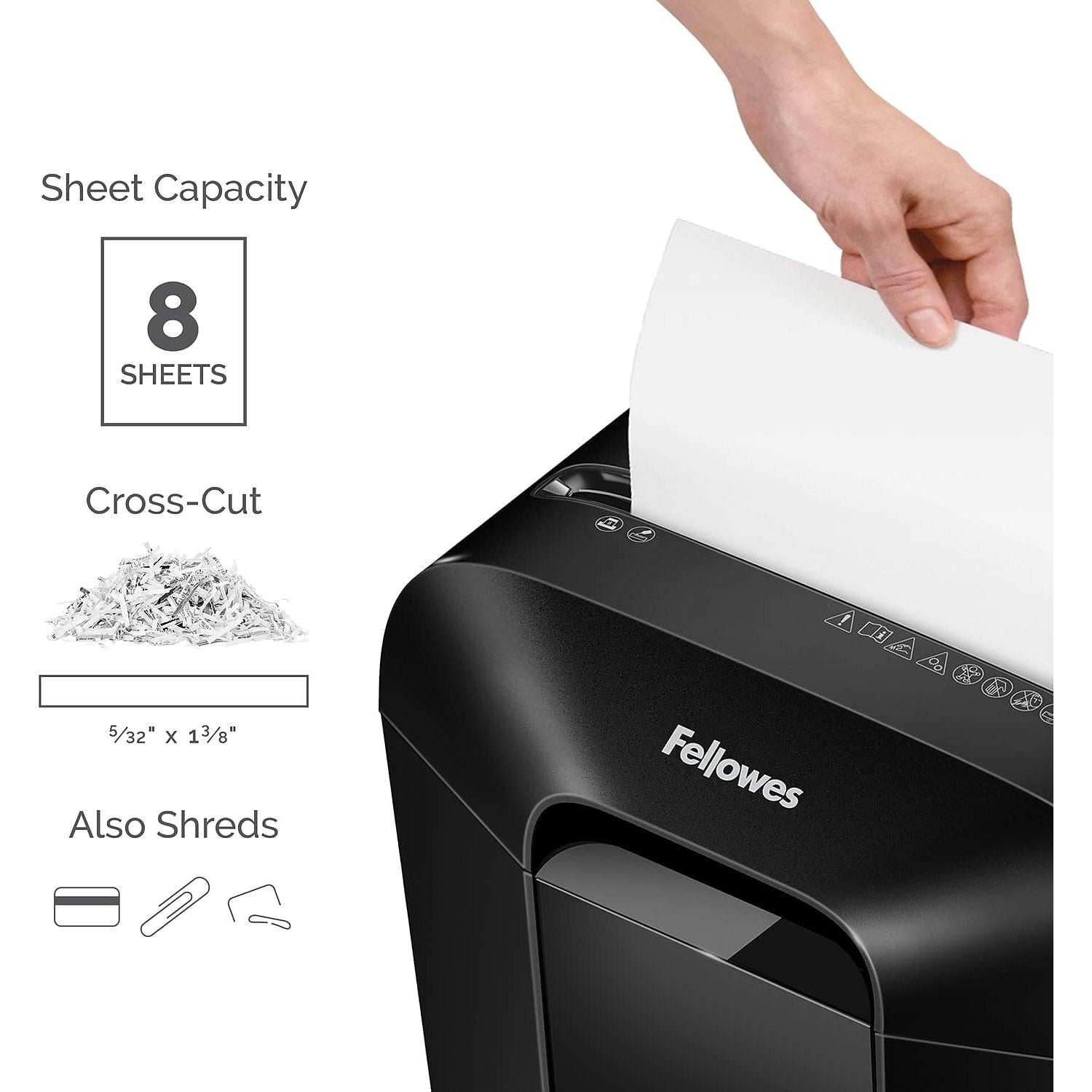 Trituradora de Papel Fellowes Powershred LX45 Corte Cruzado 8 Hojas