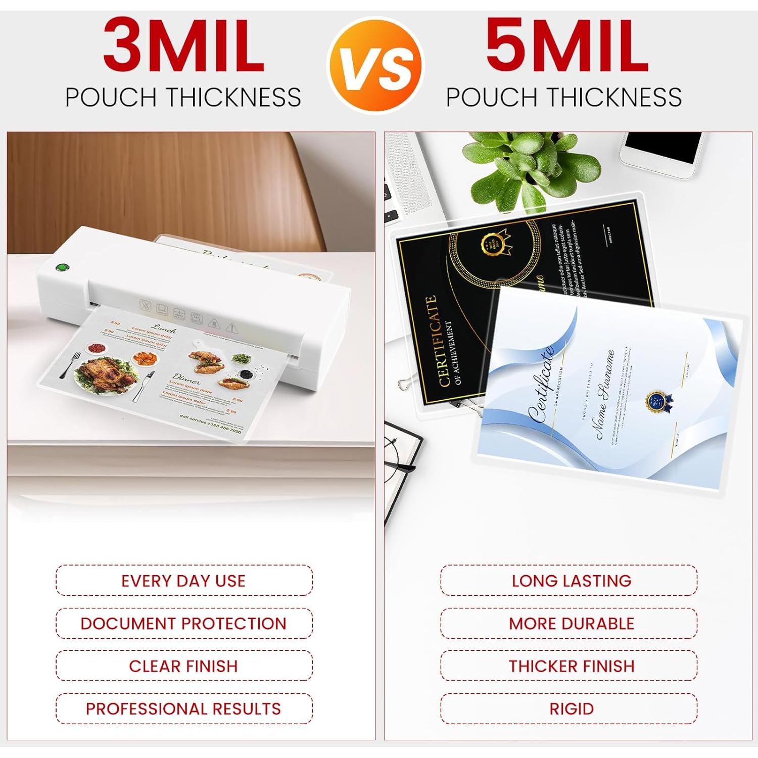 Hojas de Laminado CAREGY 300 Pack 5 Mil 22.86 x 29.21 cm