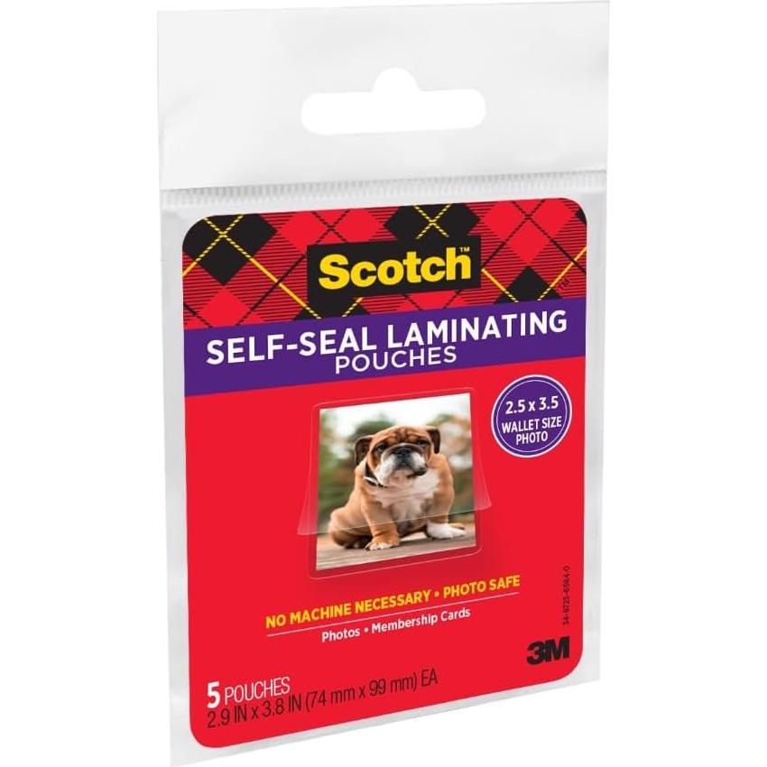 Bolsas de Laminado Autoadhesivas Scotch 7.1 x 9.5 cm, Paquete de 5