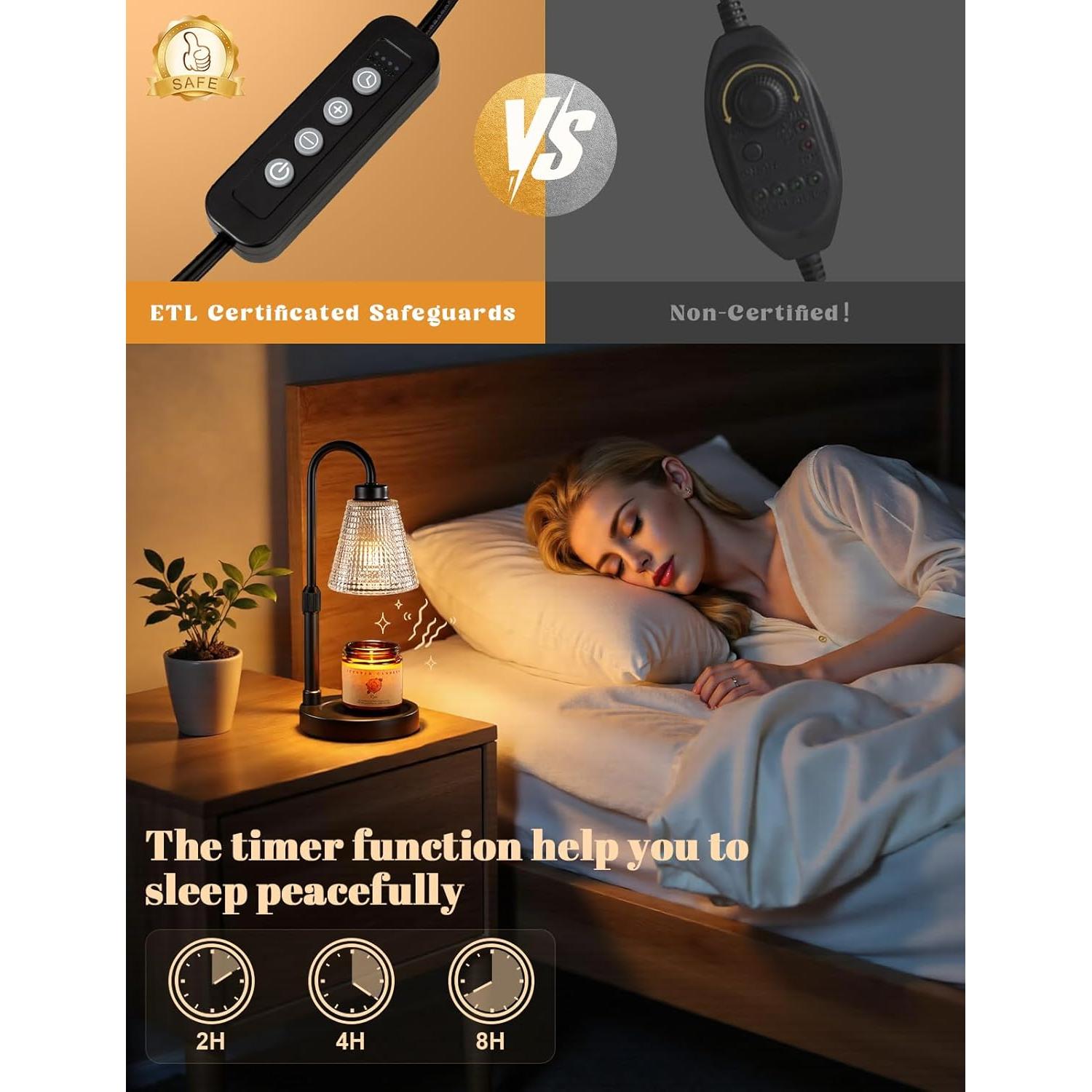 Lámpara Calentadora de Velas Innqoo Regulable con Temporizador