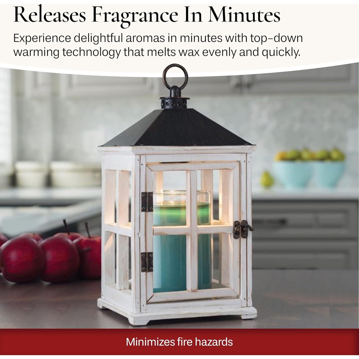 Linterna Calentadora de Velas Candle Warmers Granja Blanca 30.48 cm