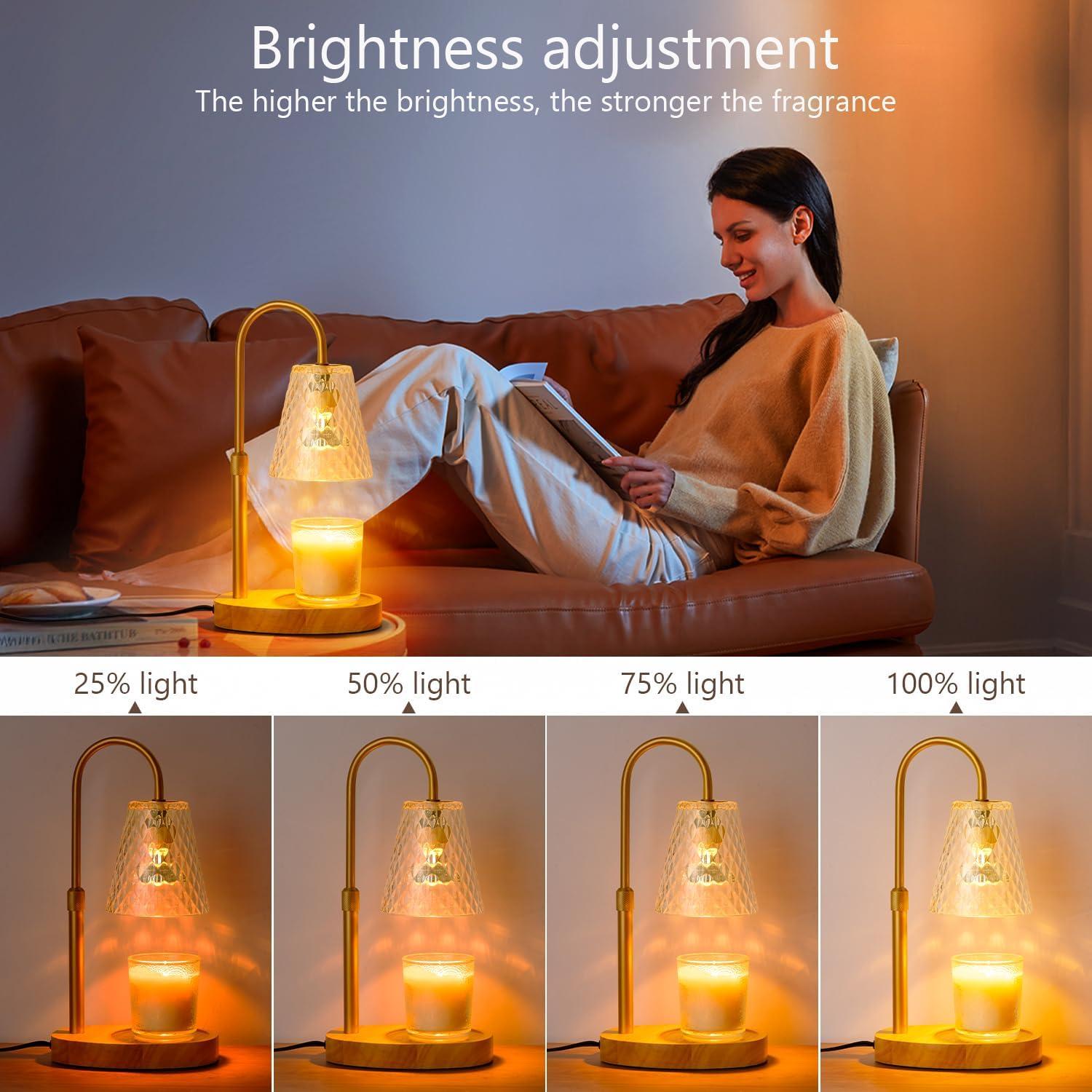 Lámpara Calentadora de Velas PICOTO Dorada con Temporizador