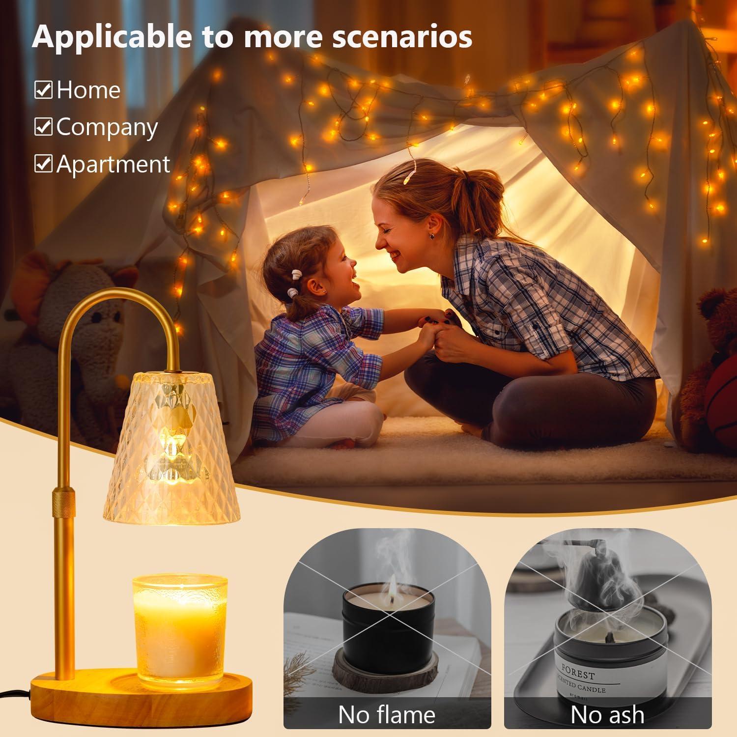 Lámpara Calentadora de Velas PICOTO Dorada con Temporizador