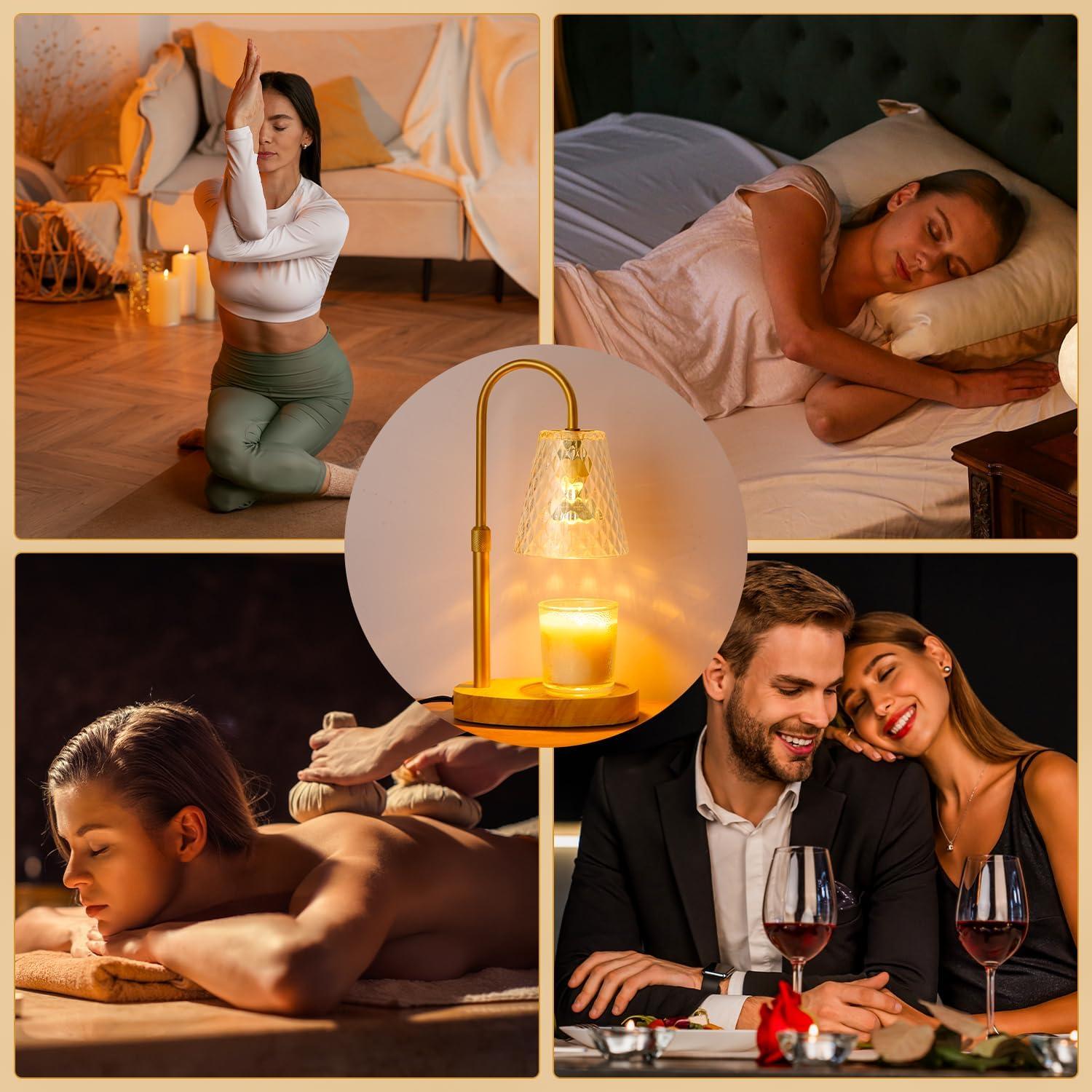 Lámpara Calentadora de Velas PICOTO Dorada con Temporizador