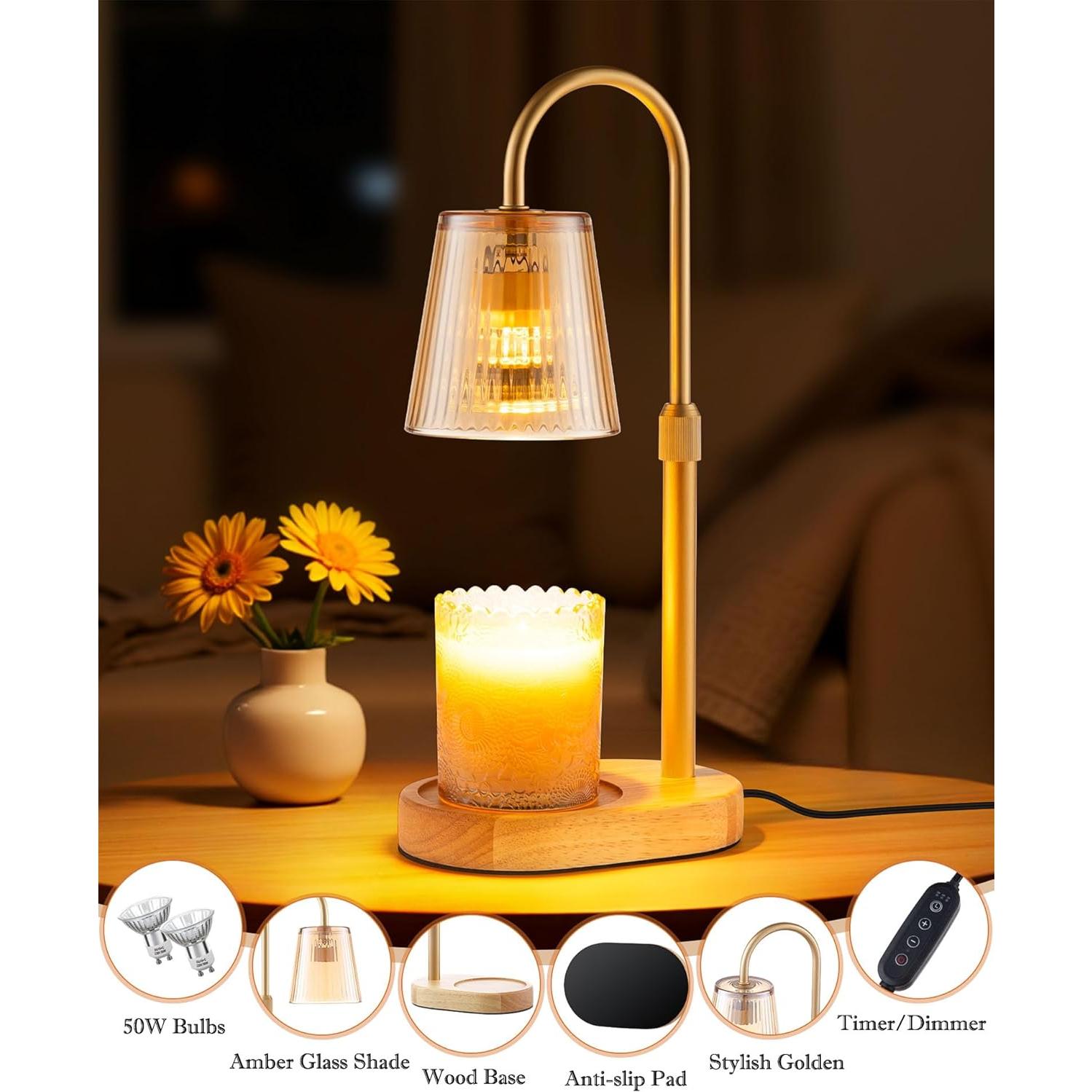 Lámpara Calentadora de Velas Warlisou Ajustable con Temporizador