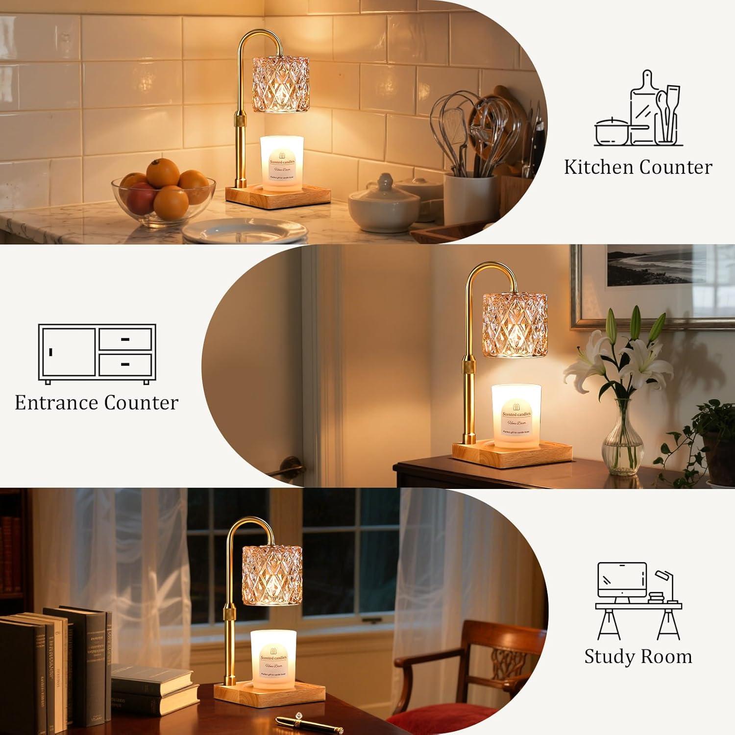 Lámpara Calentadora de Velas Hong-in Ámbar Regulable con Temporizador