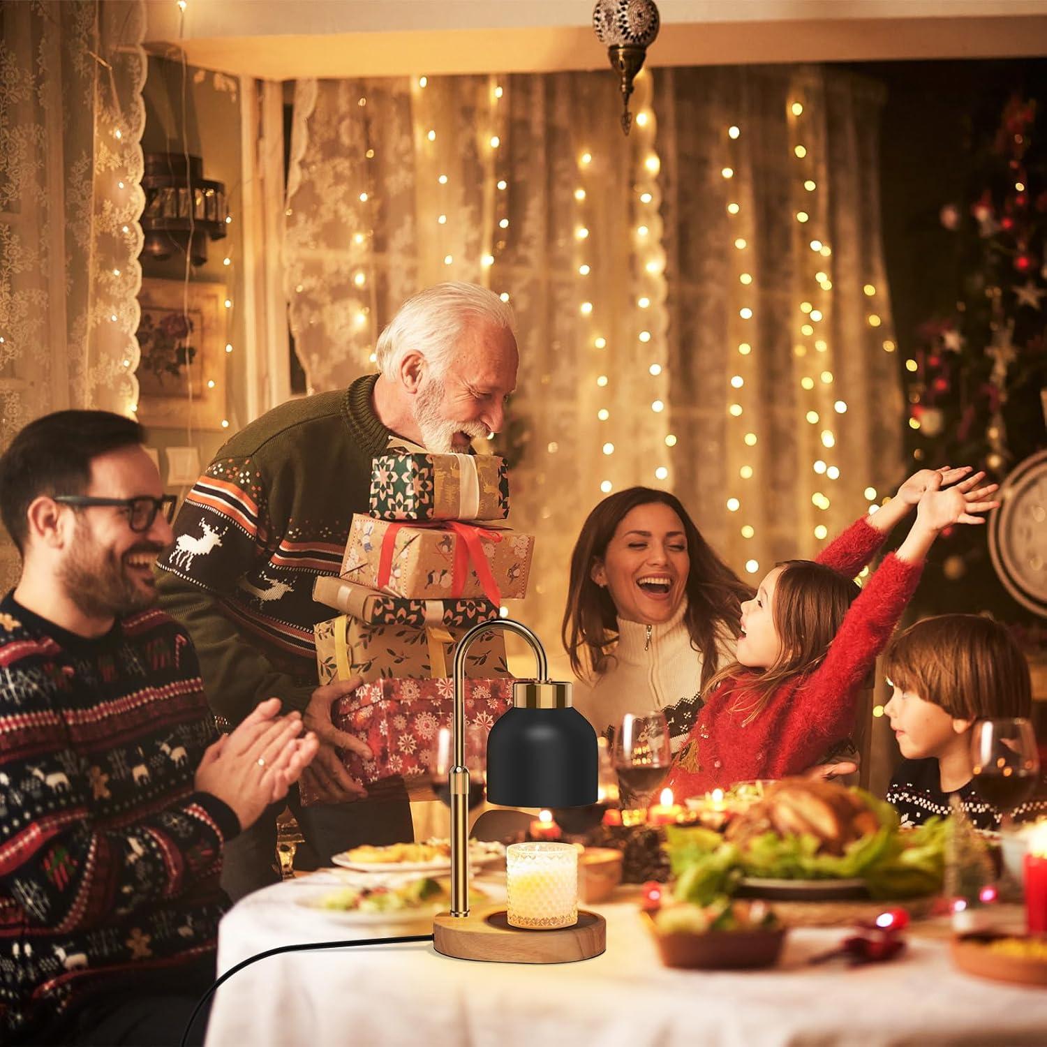 Lámpara Calentadora de Velas WUEAOA Negra con Temporizador