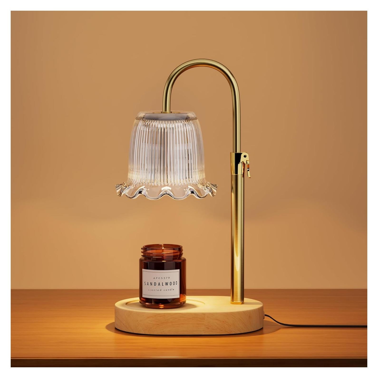 Lámpara Calentadora de Velas Glarepo Dorada con Temporizador