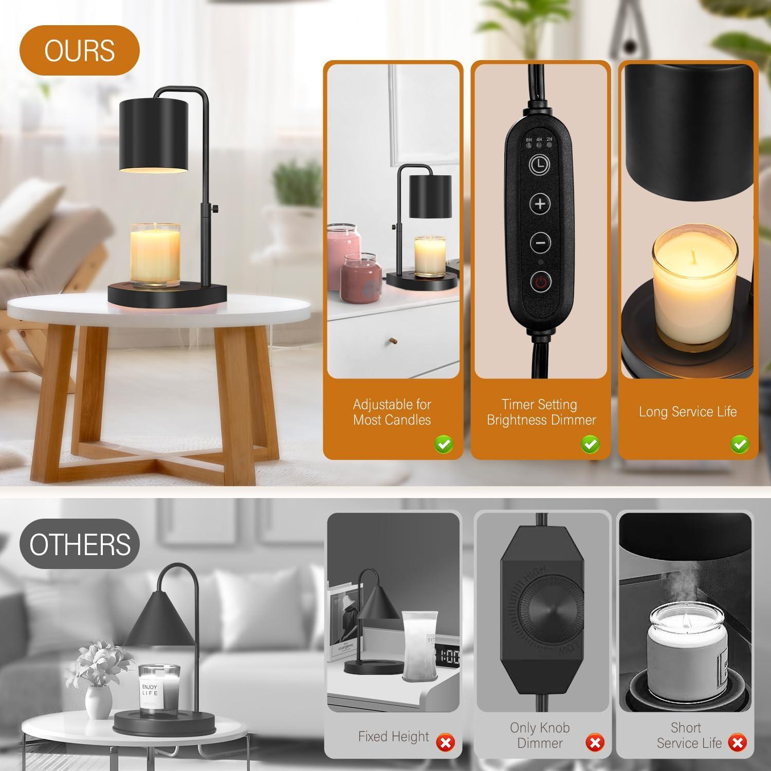 Lámpara Calentadora de Velas Zukakii Ajustable 50W Negro