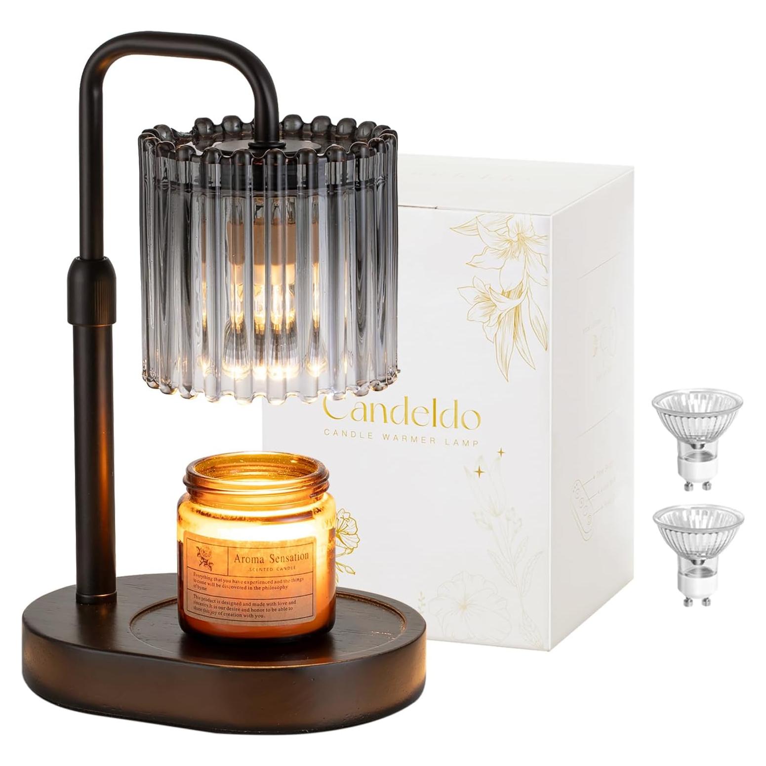 Lámpara Calentadora de Velas Candeldo Gris Humo Ajustable