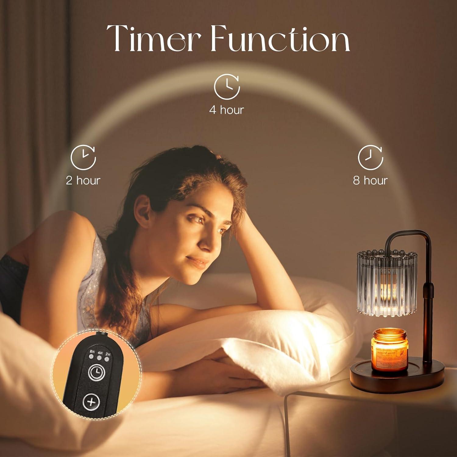 Lámpara Calentadora de Velas Candeldo Gris Humo Ajustable