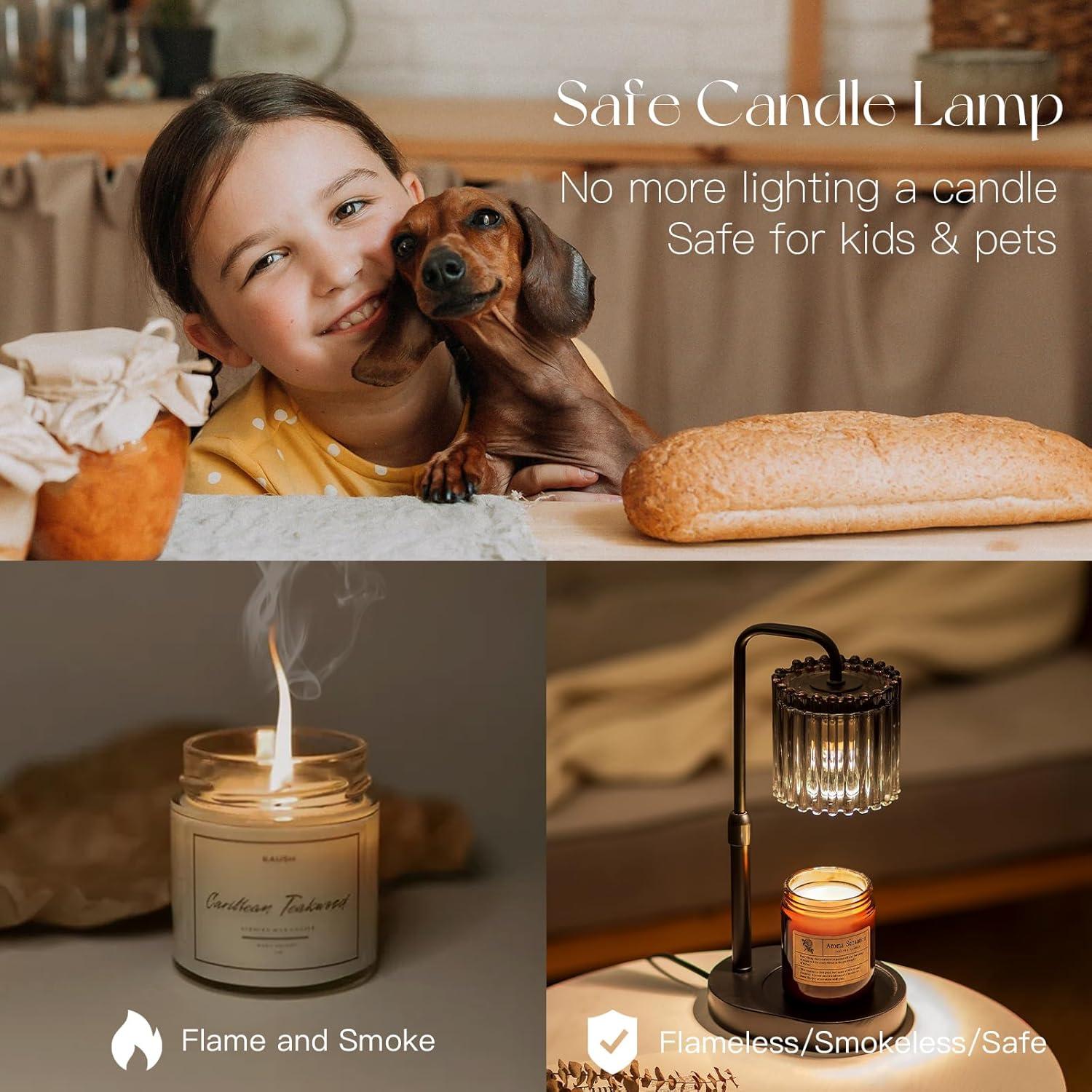 Lámpara Calentadora de Velas Candeldo Gris Humo Ajustable