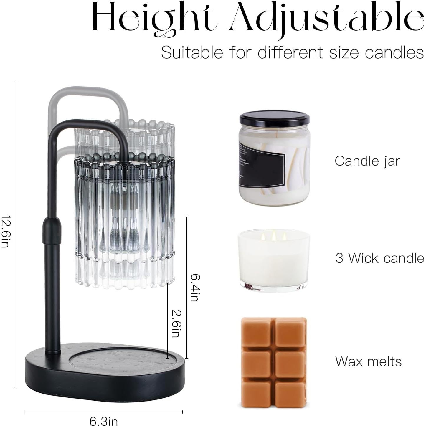 Lámpara Calentadora de Velas Candeldo Gris Humo Ajustable