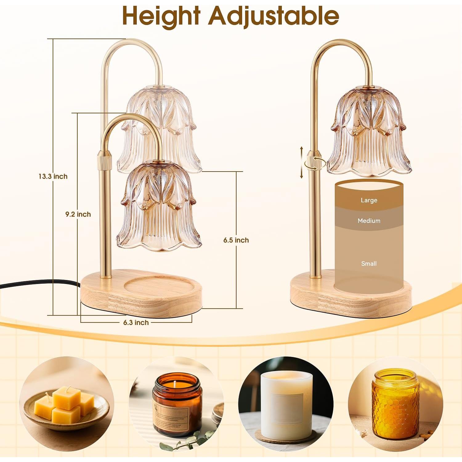 Lámpara Calentadora de Velas Pfxud con Temporizador y Altura Ajustable