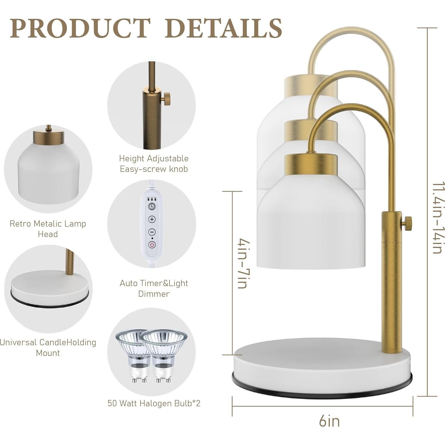 Lámpara Calentadora de Velas AIKUT con Temporizador y Regulador