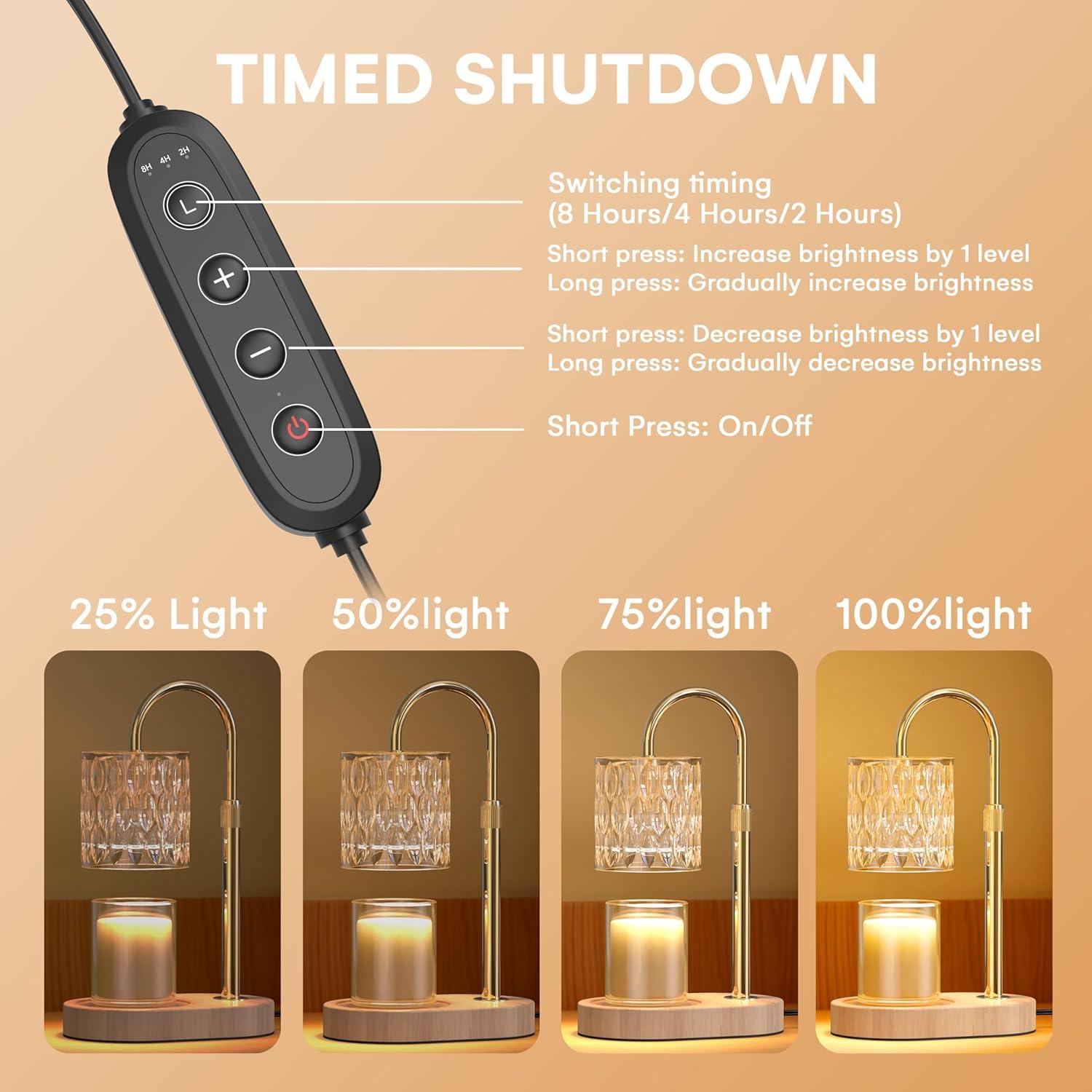 Lámpara Calentadora de Velas DIMFLEXE con Temporizador y Altura Ajustable