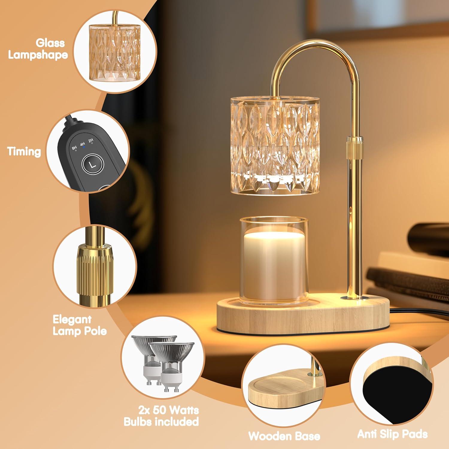 Lámpara Calentadora de Velas DIMFLEXE con Temporizador y Altura Ajustable