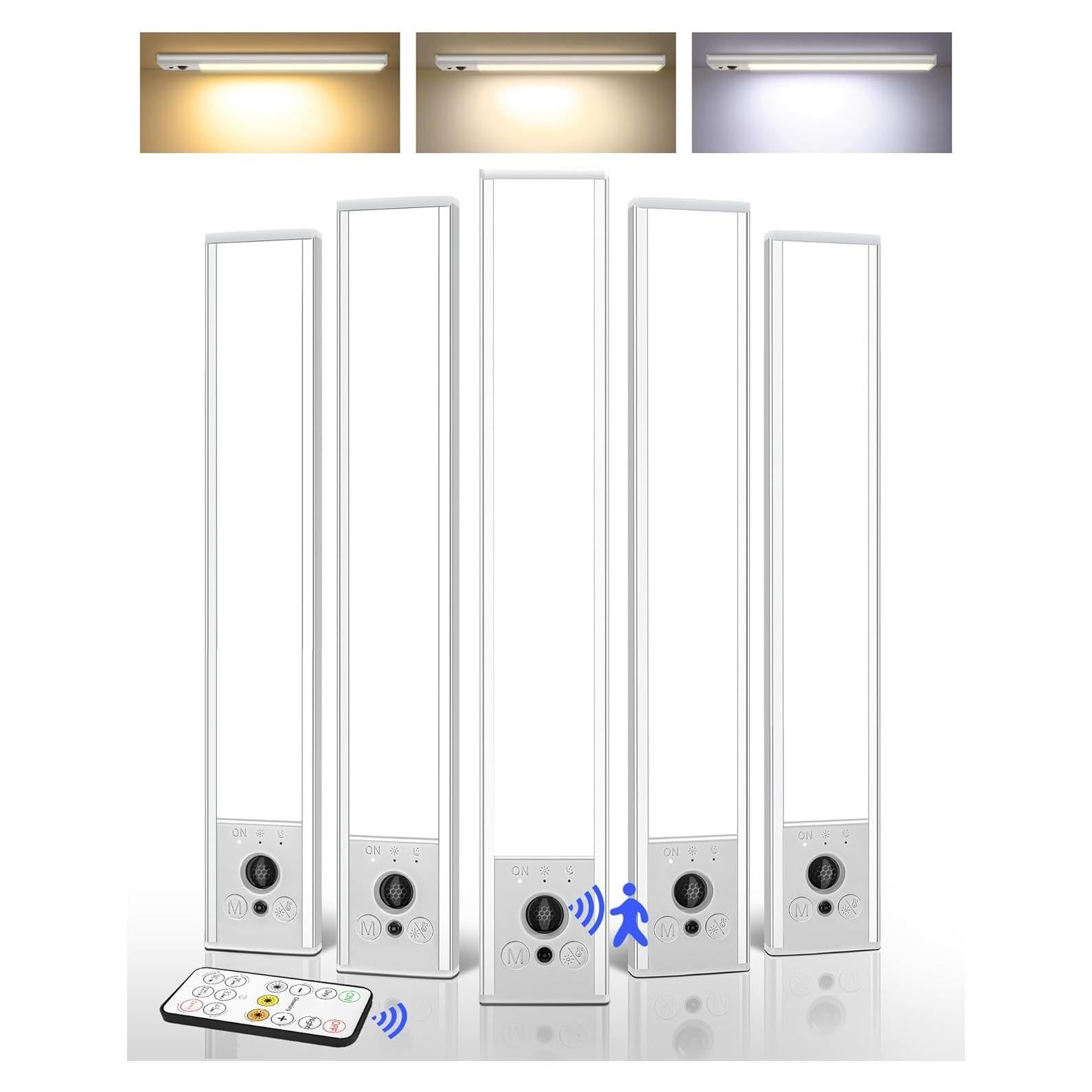 EZVALO 5 Pack Luces Bajo Gabinete Inalámbricas 10" con Sensor