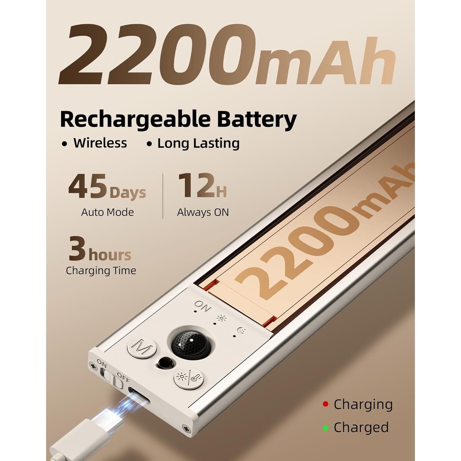 EZVALO 5 Pack Luces Bajo Gabinete Inalámbricas 10" con Sensor