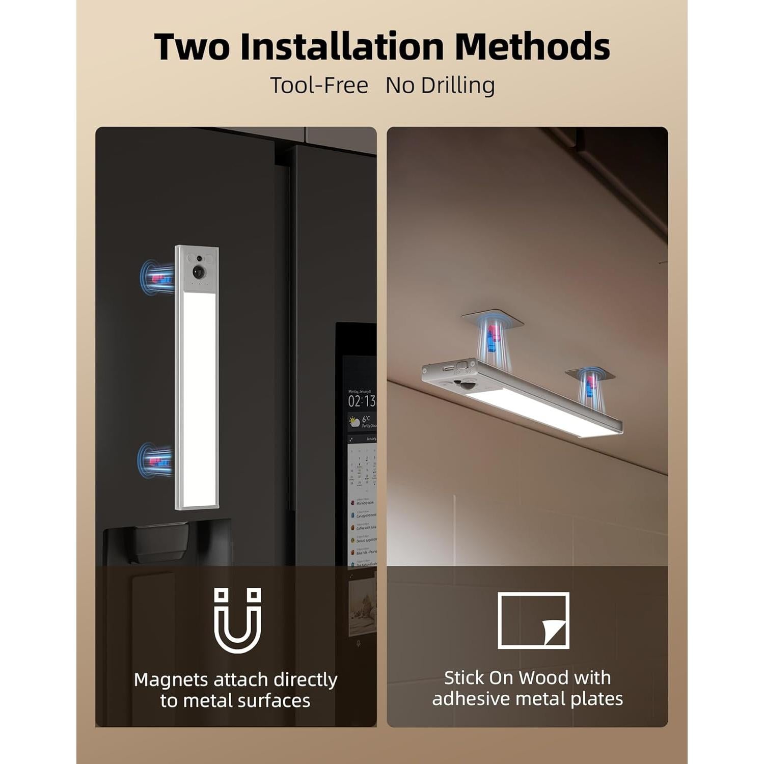 EZVALO 5 Pack Luces Bajo Gabinete Inalámbricas 10" con Sensor