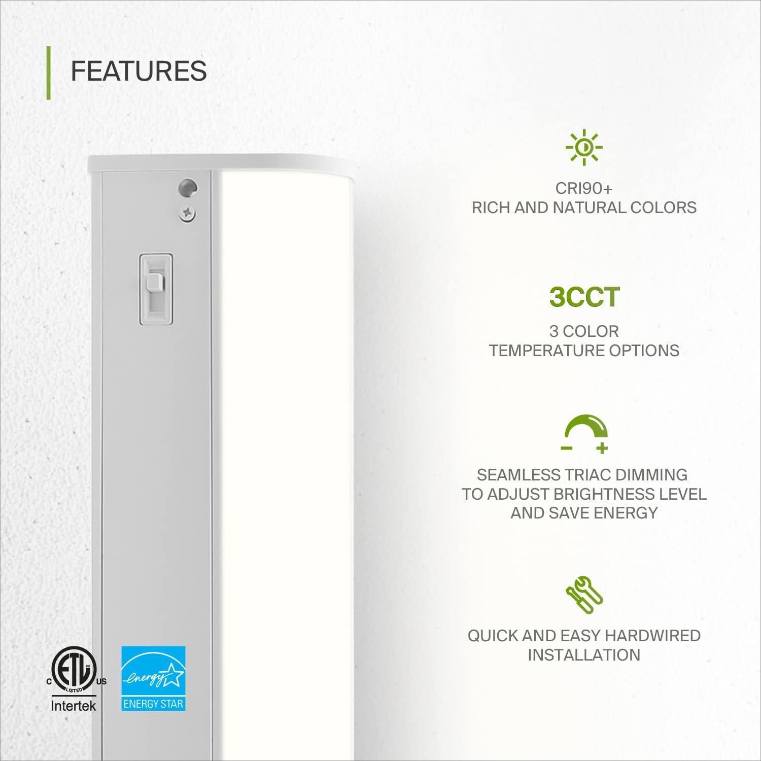 Iluminación LED Bajo Mueble ASD 45.72 cm 8W Dimmable 3000K-5000K