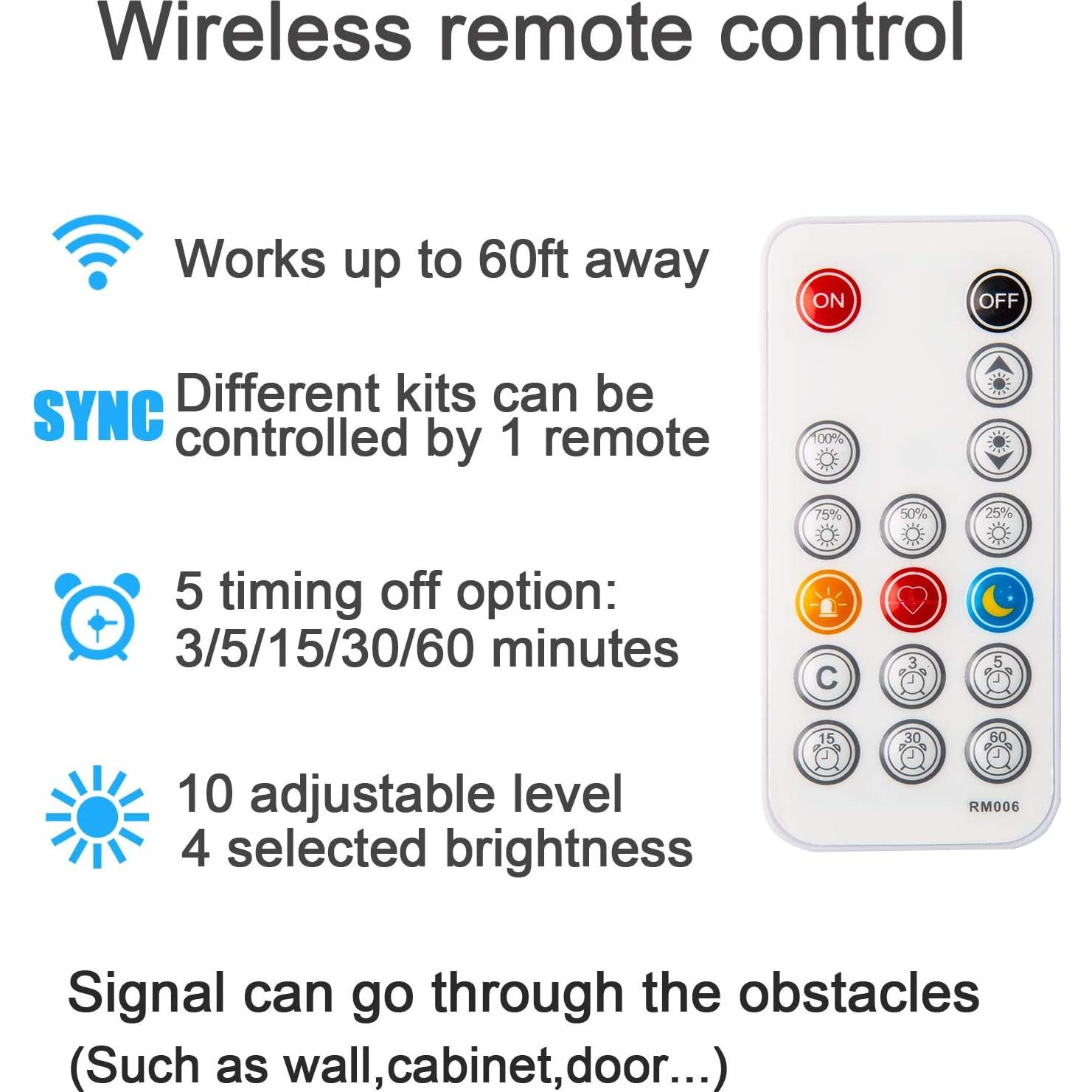 Iluminación Bajo Gabinete WOBANE 8PCS LED Tira 2700K Regulable