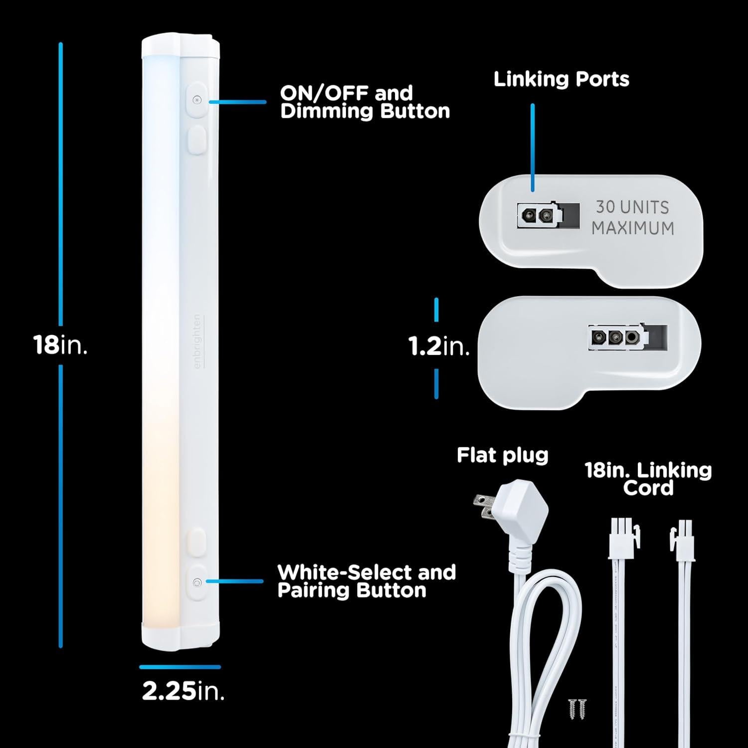 Luz LED Bajo Gabinete Enbrighten 45.72 cm 1248 Lúmenes Regulable