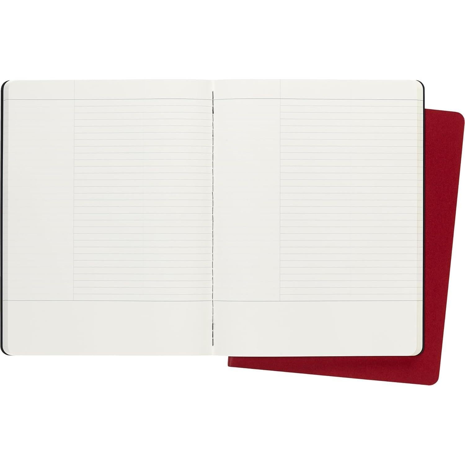 Cuaderno Moleskine Cahier Tapa Blanda Grande Rayado Negro Rojo