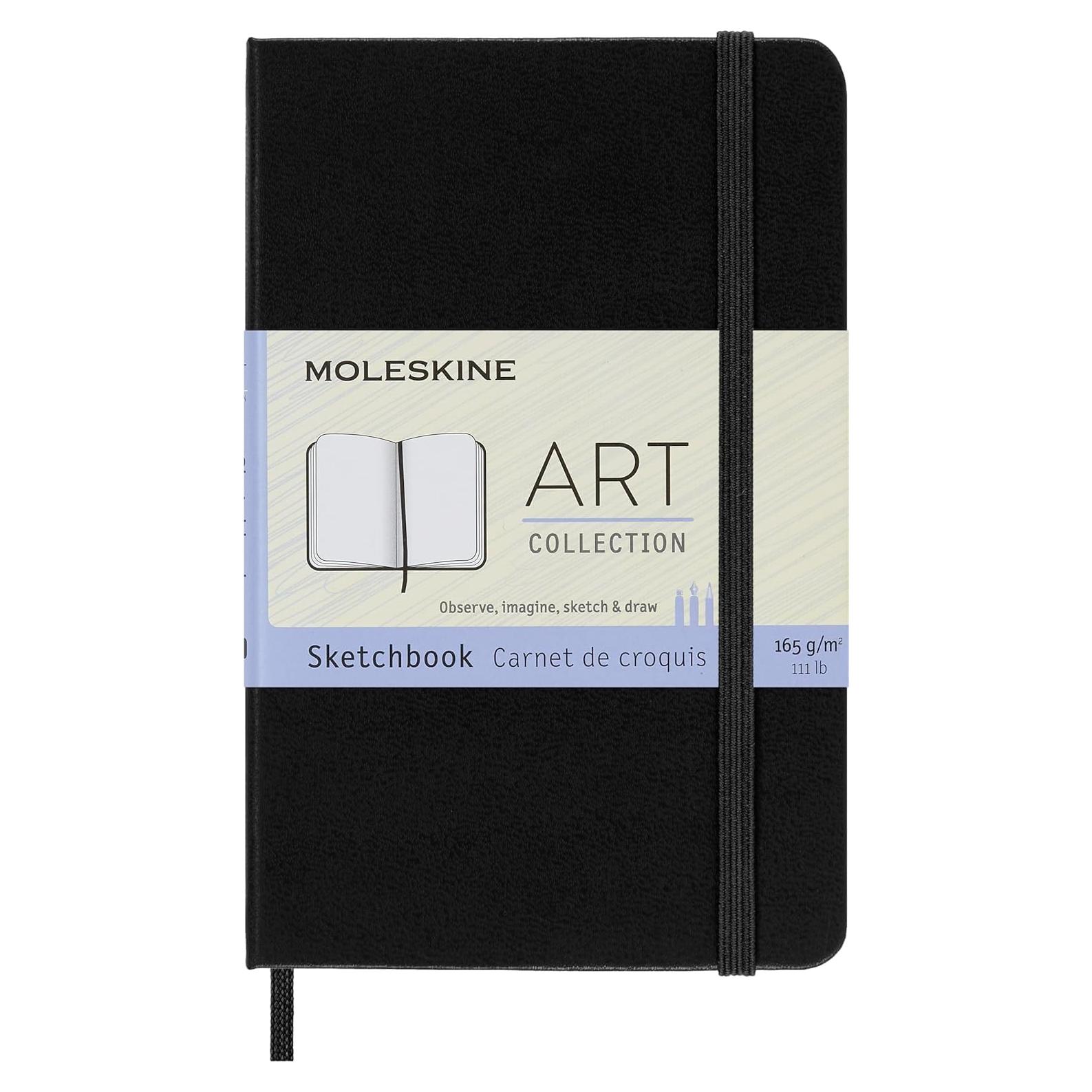 Cuaderno de Bocetos Moleskine Tapa Dura Pocket Negro 80 Páginas