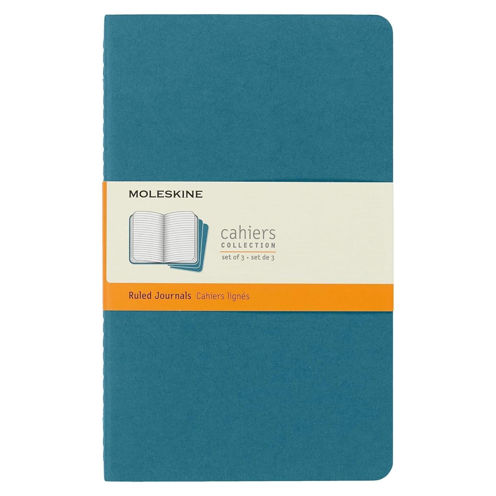 Cuaderno Moleskine Cahier Grande Azul Brisk 80 Páginas
