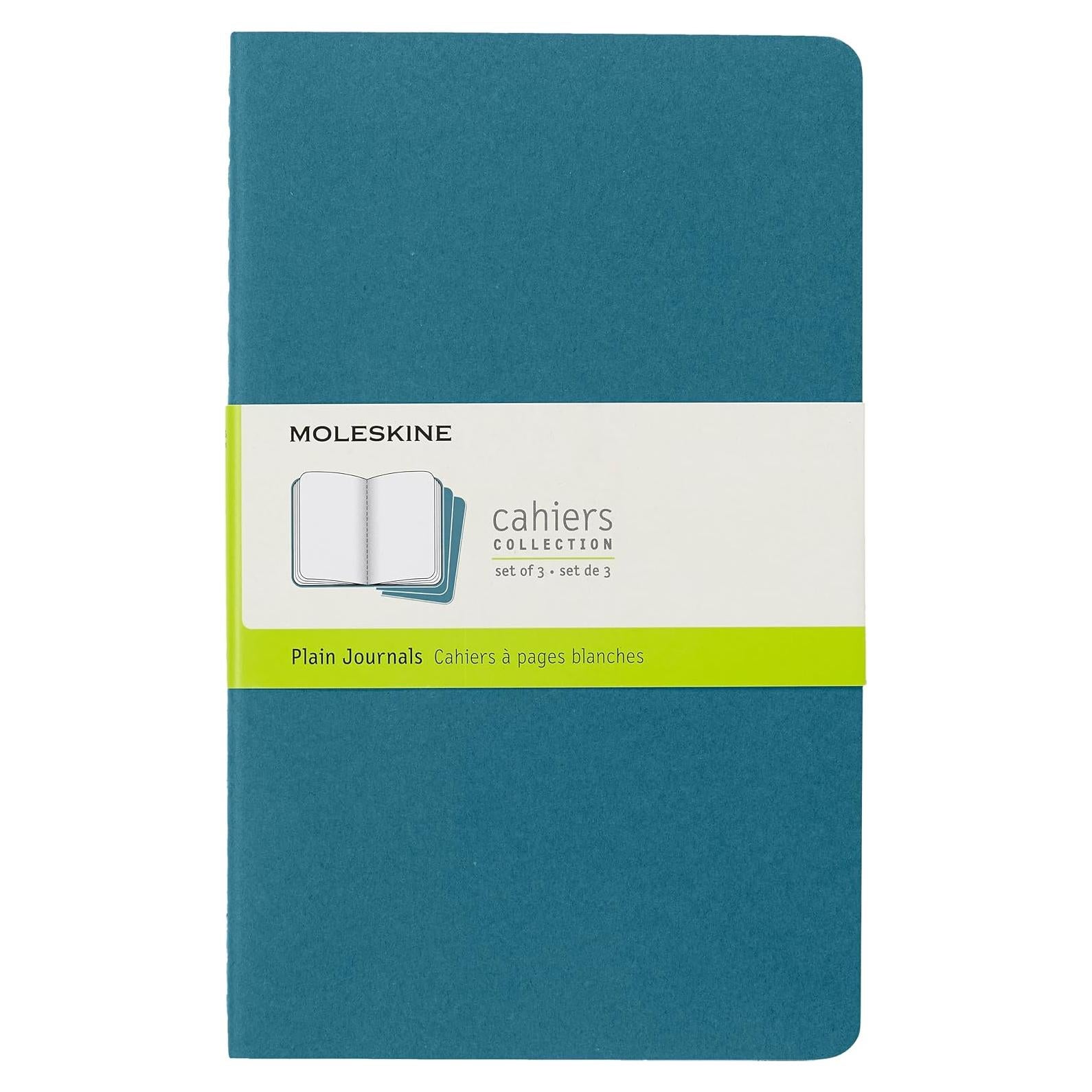 Cuaderno Moleskine Cahier Grande Liso Negro Juego de 3