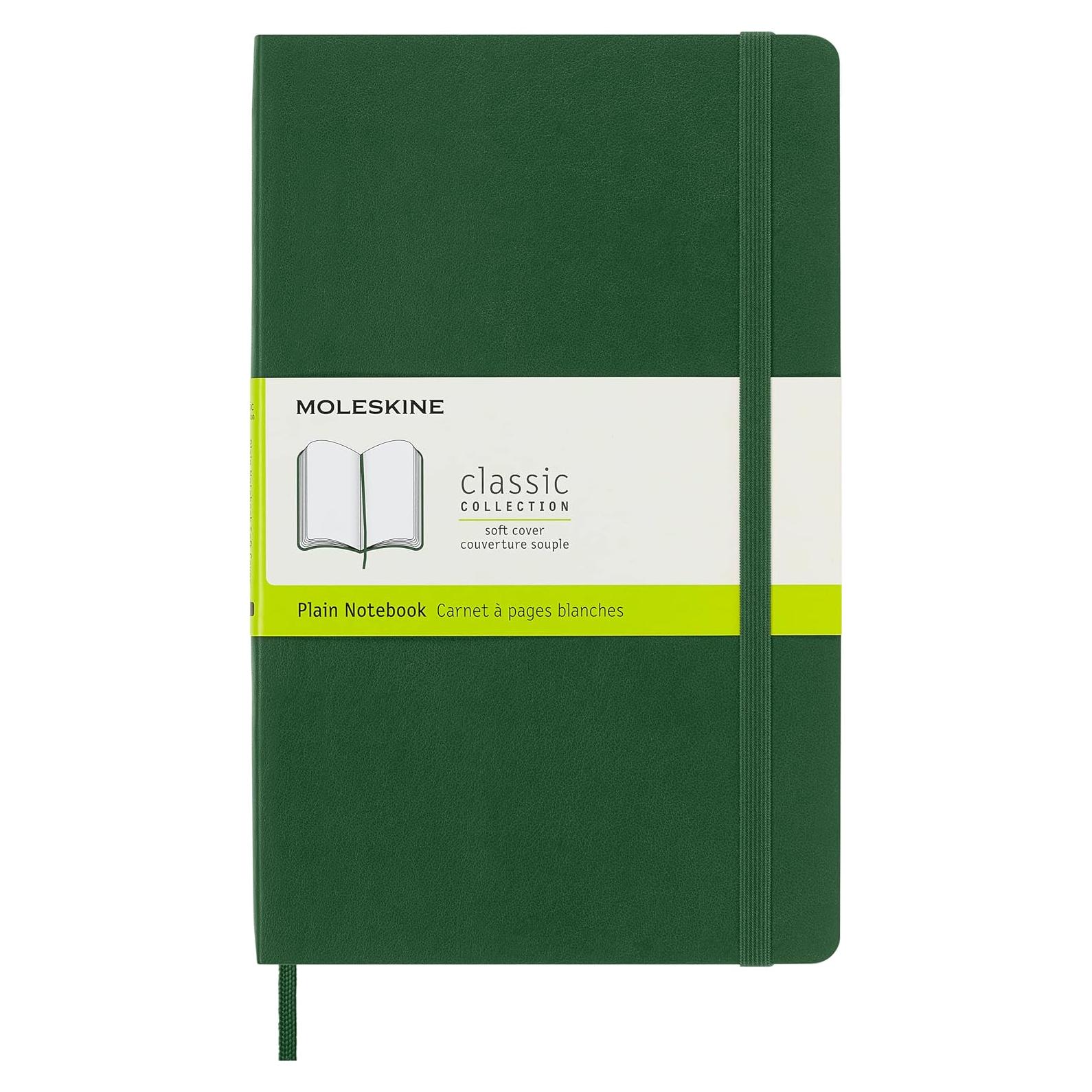 Cuaderno Moleskine Grande Verde Mirtillo Sin Rayas 192 Páginas