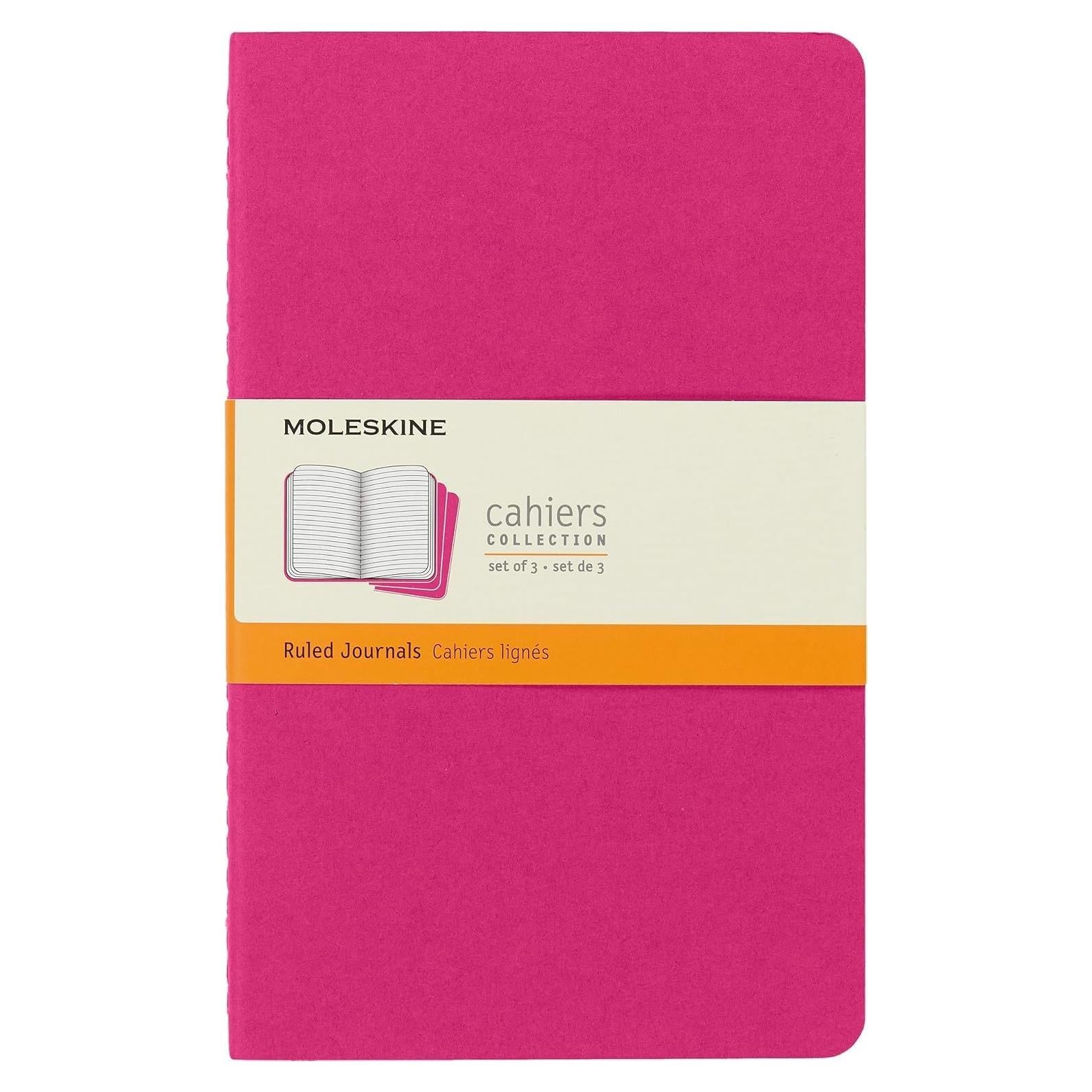 Cuaderno Moleskine Cahier Grande Rayado Rosa 80 Páginas