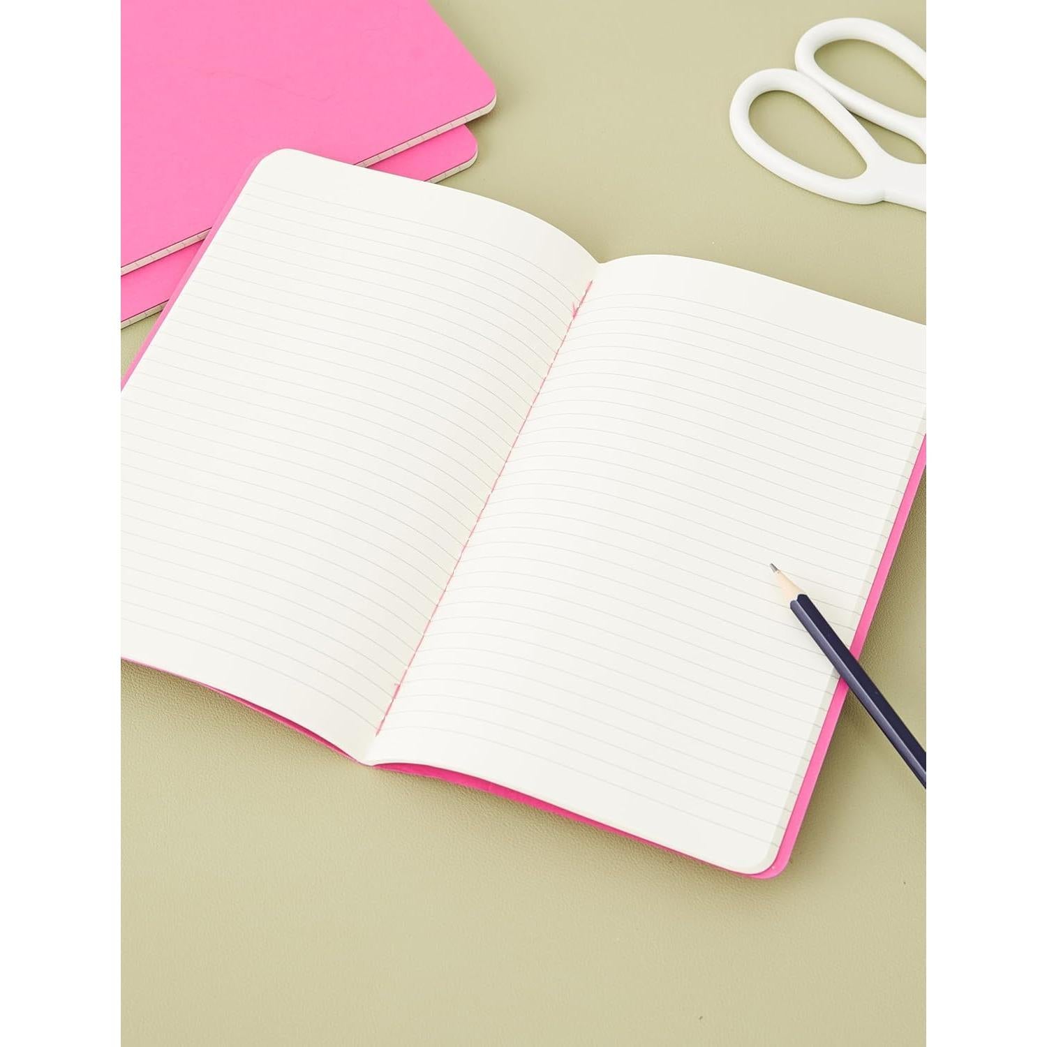 Cuaderno Moleskine Cahier Grande Rayado Rosa 80 Páginas