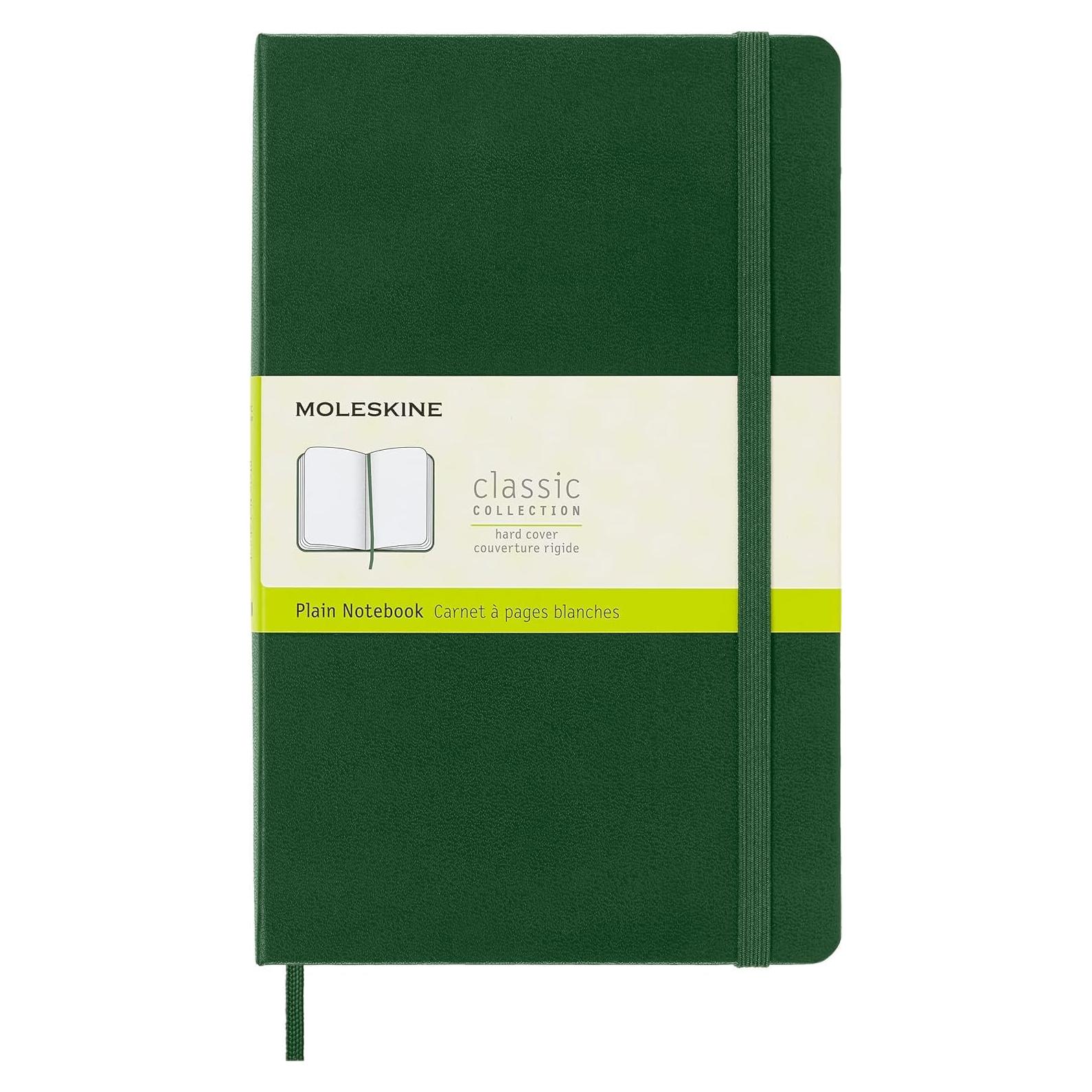 Cuaderno Moleskine Grande Liso Verde Mirtillo Cubierta Dura