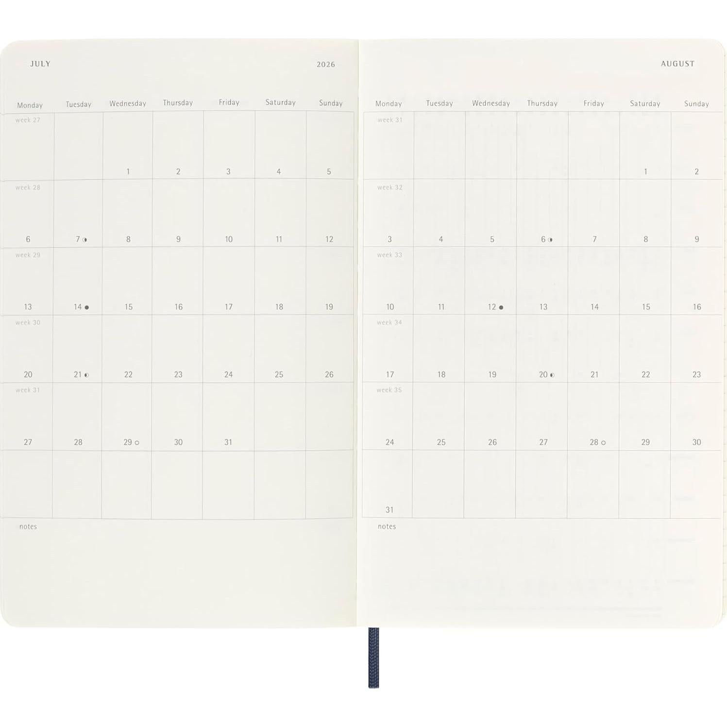 Planificador Semanal Moleskine 18 Meses 2025-2026 Azul