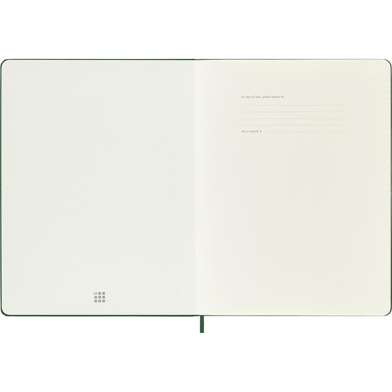 Cuaderno Moleskine Extra Grande Cuadrado Verde Mirtillo Tapa Dura