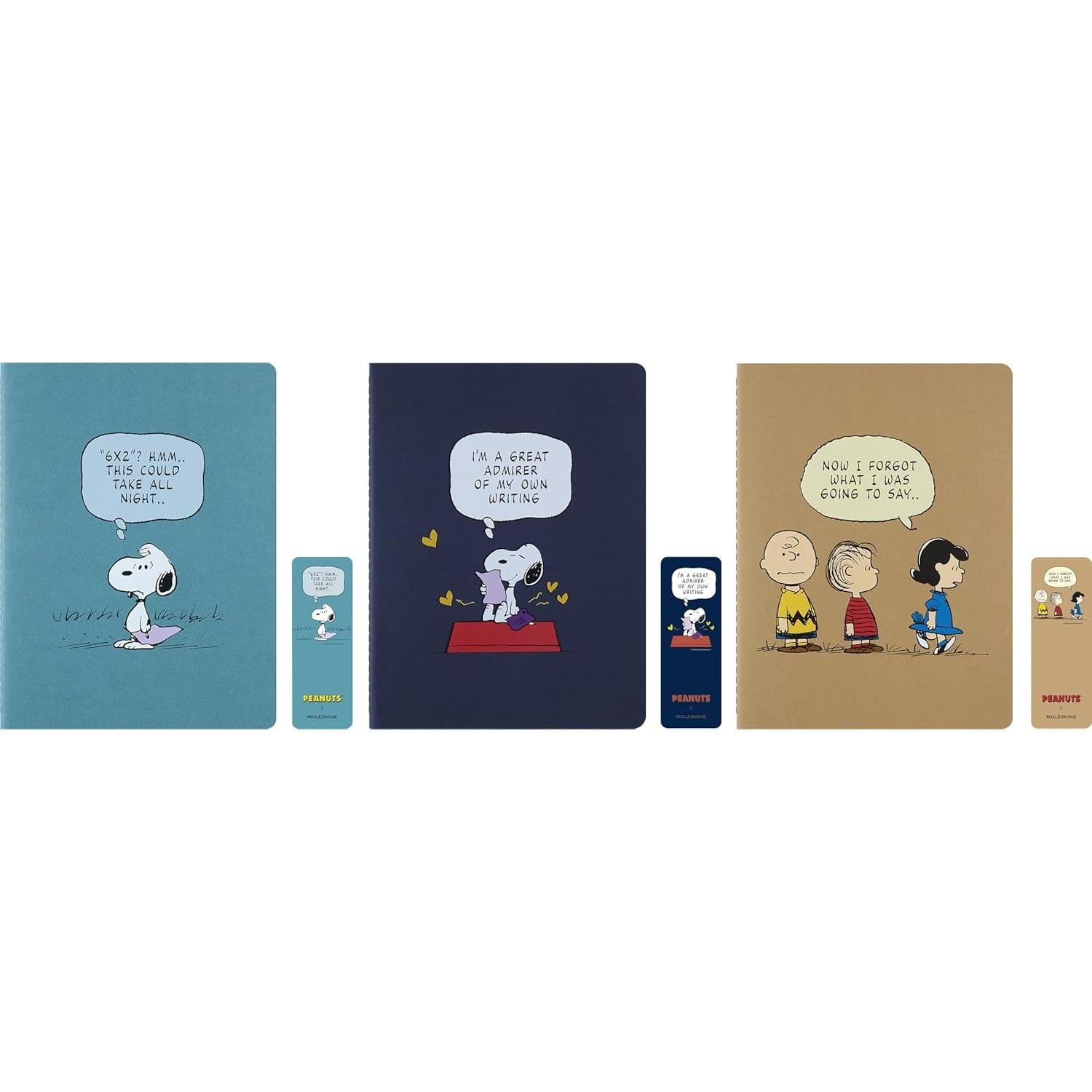 Conjunto de 3 Cuadernos Cahier Moleskine Peanuts XL Rayados