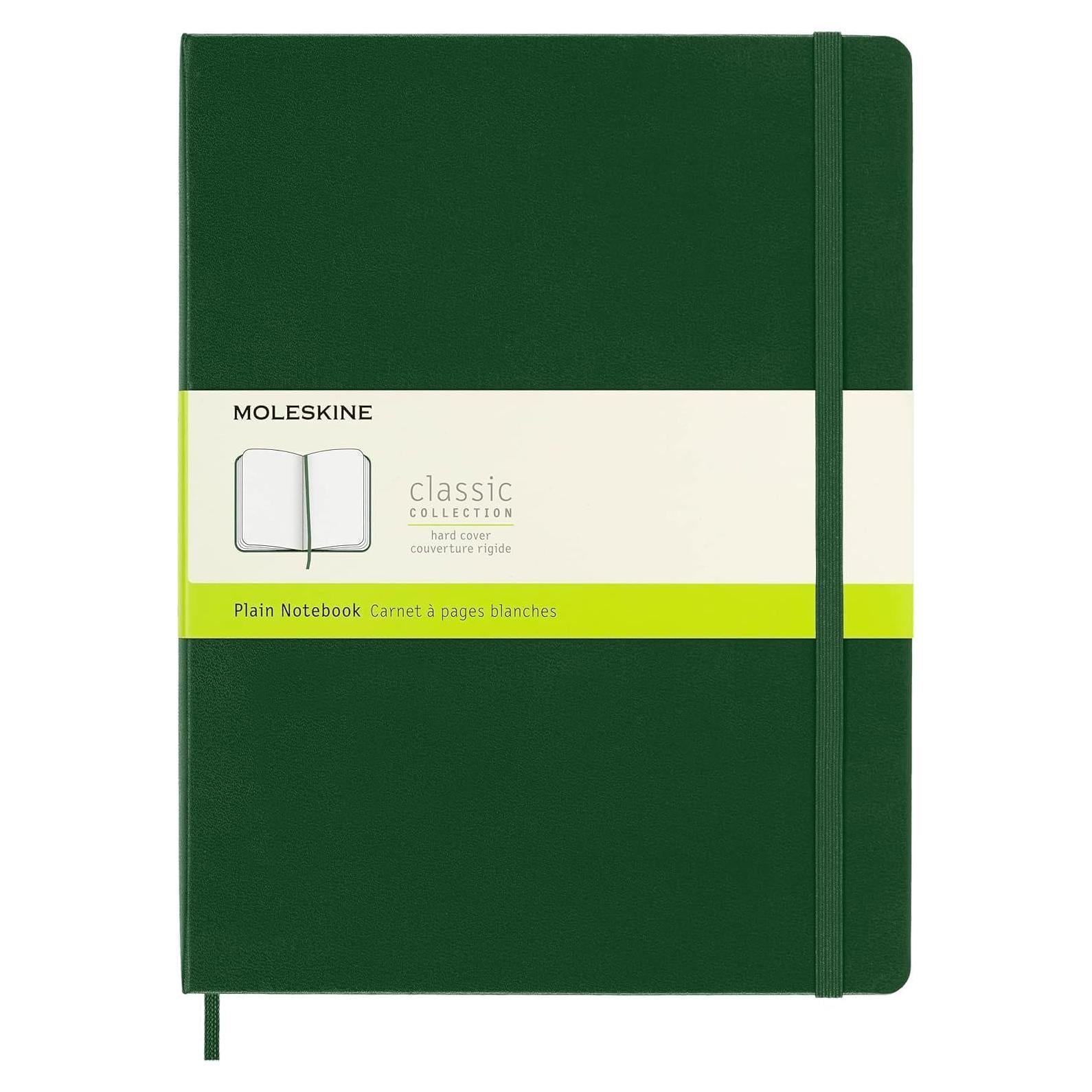 Cuaderno Moleskine XL Tapa Dura Liso Verde Mirtillo 192 Páginas