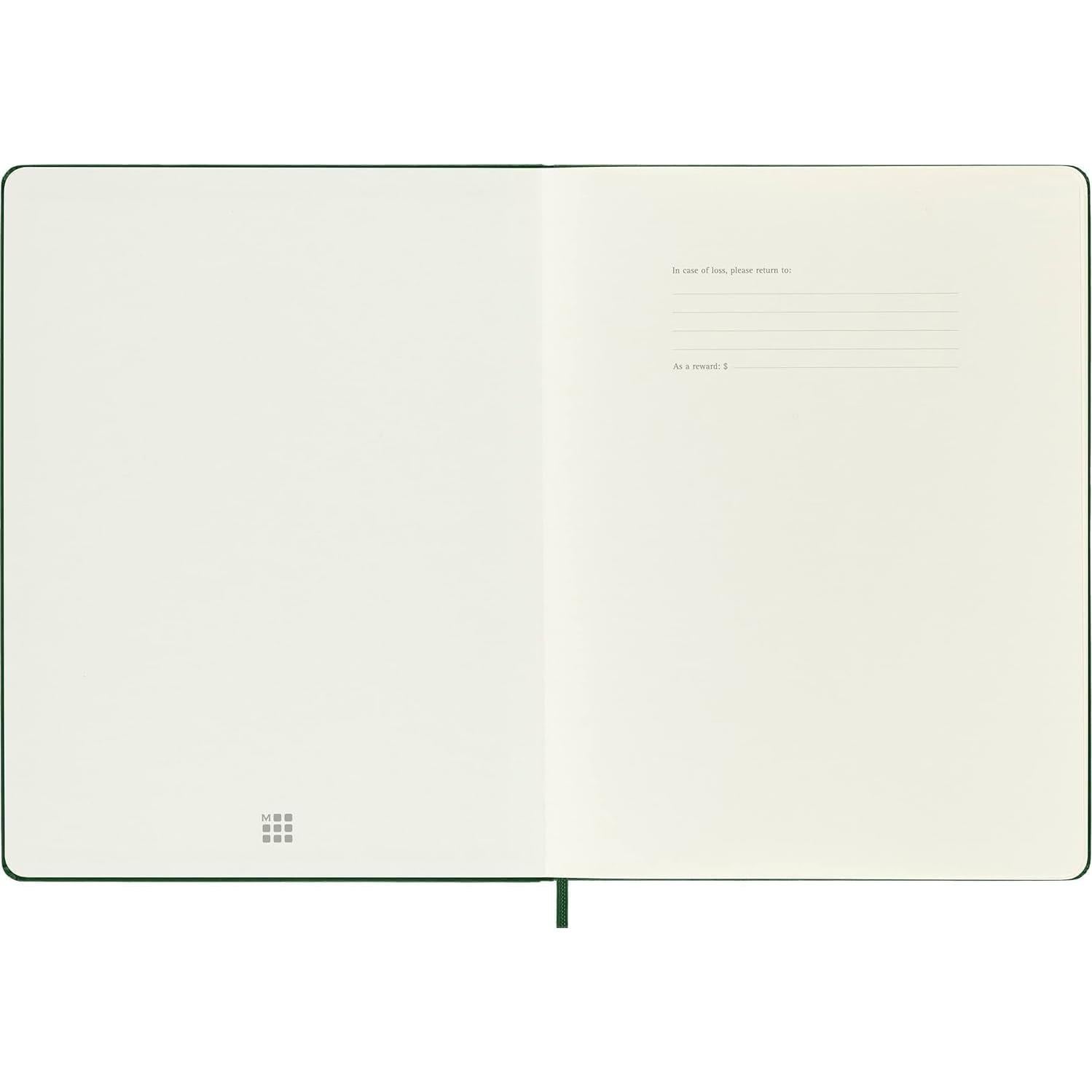 Cuaderno Moleskine XL Tapa Dura Liso Verde Mirtillo 192 Páginas