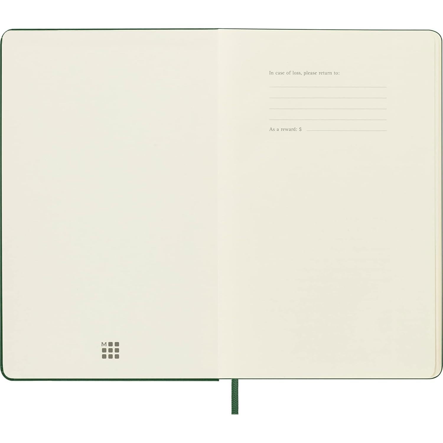 Cuaderno Moleskine Grande Tapa Dura Punteado Verde Mirtillo