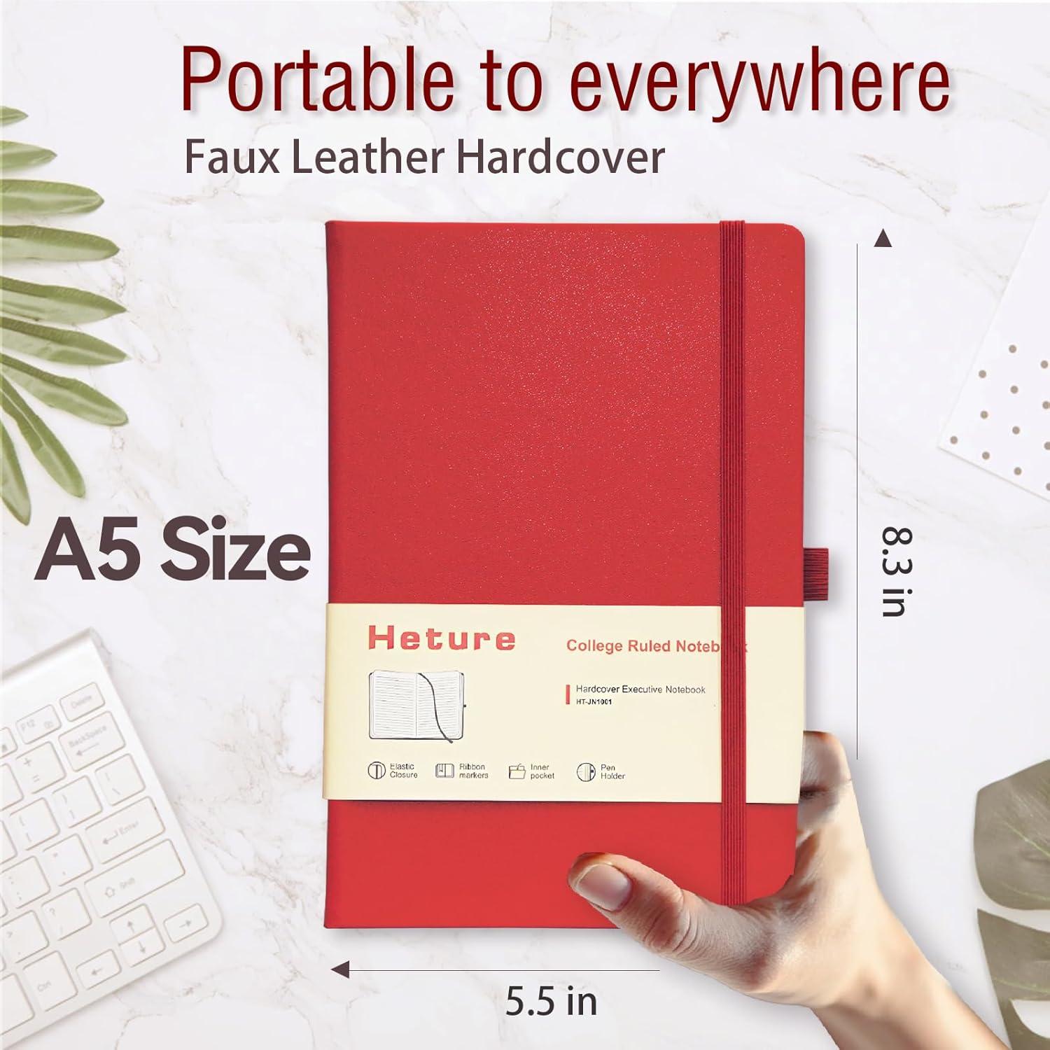 Cuadernos A5 de tapa dura Heture - 6 paquetes, 160 páginas