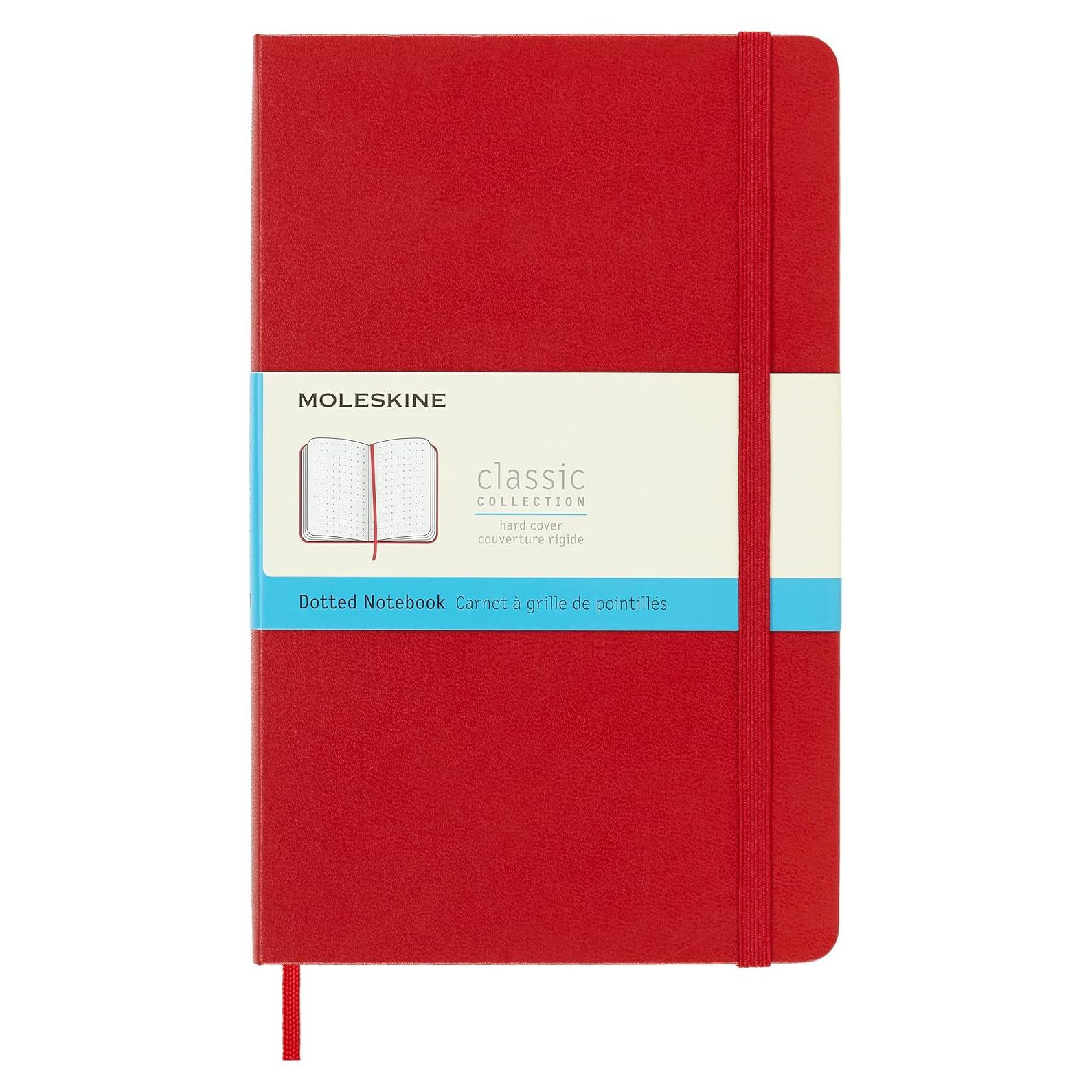 Cuaderno Moleskine Grande Punteado Rojo Escarlata Tapa Dura