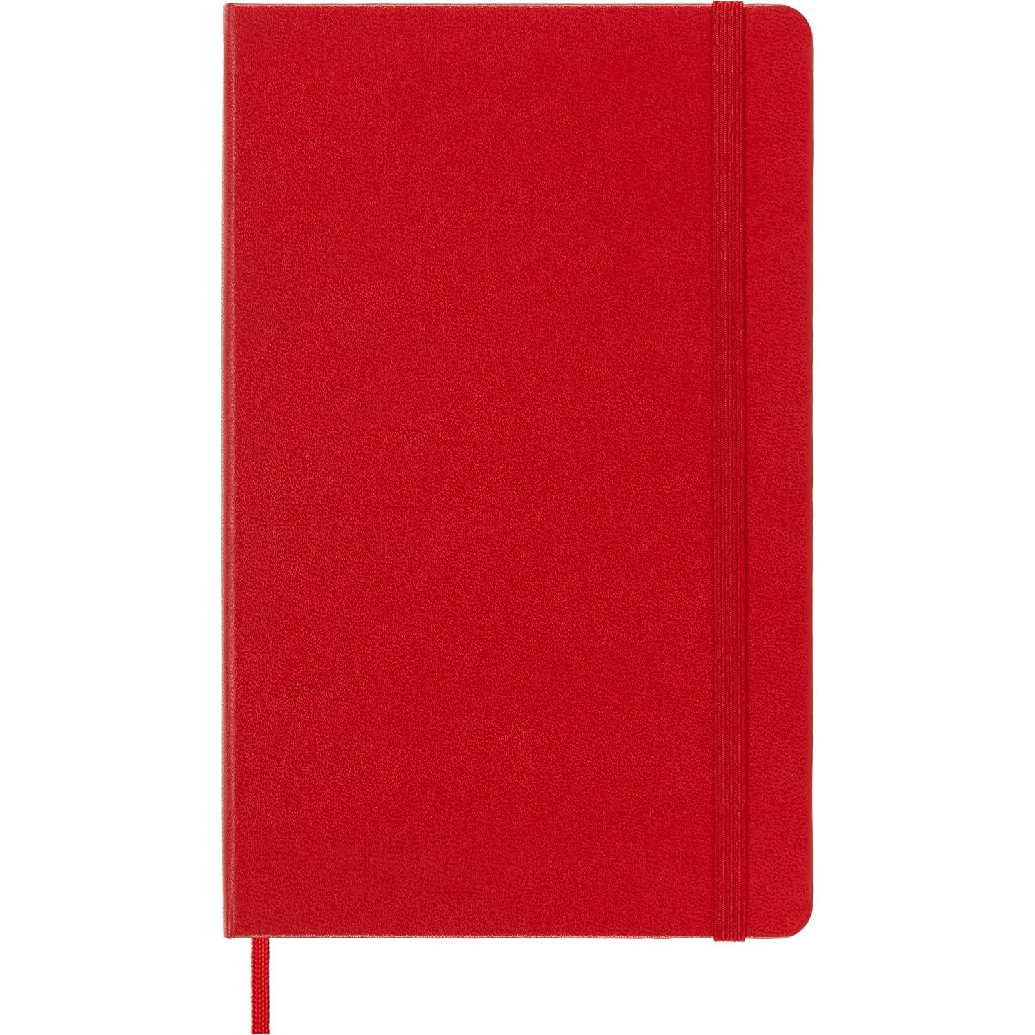 Cuaderno Moleskine Grande Punteado Rojo Escarlata Tapa Dura
