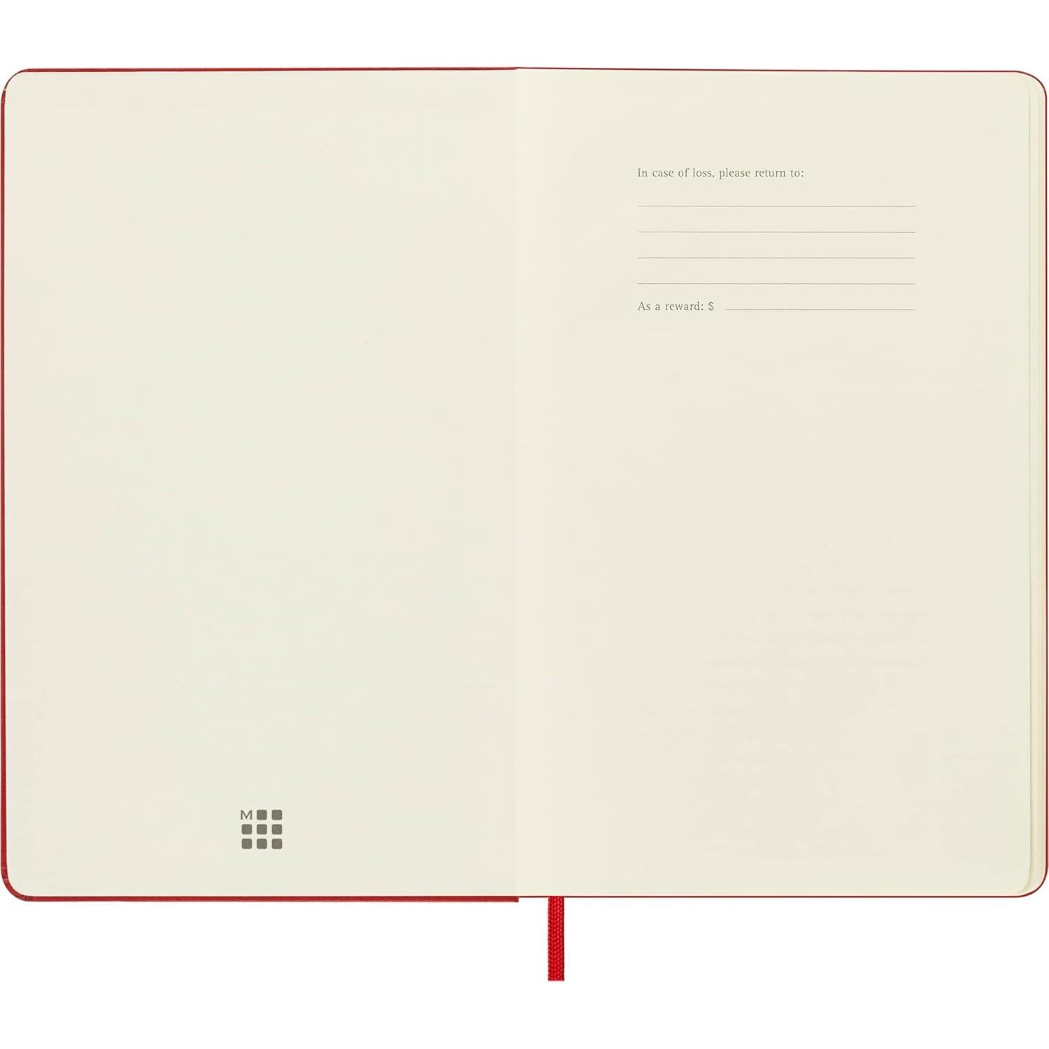Cuaderno Moleskine Grande Punteado Rojo Escarlata Tapa Dura