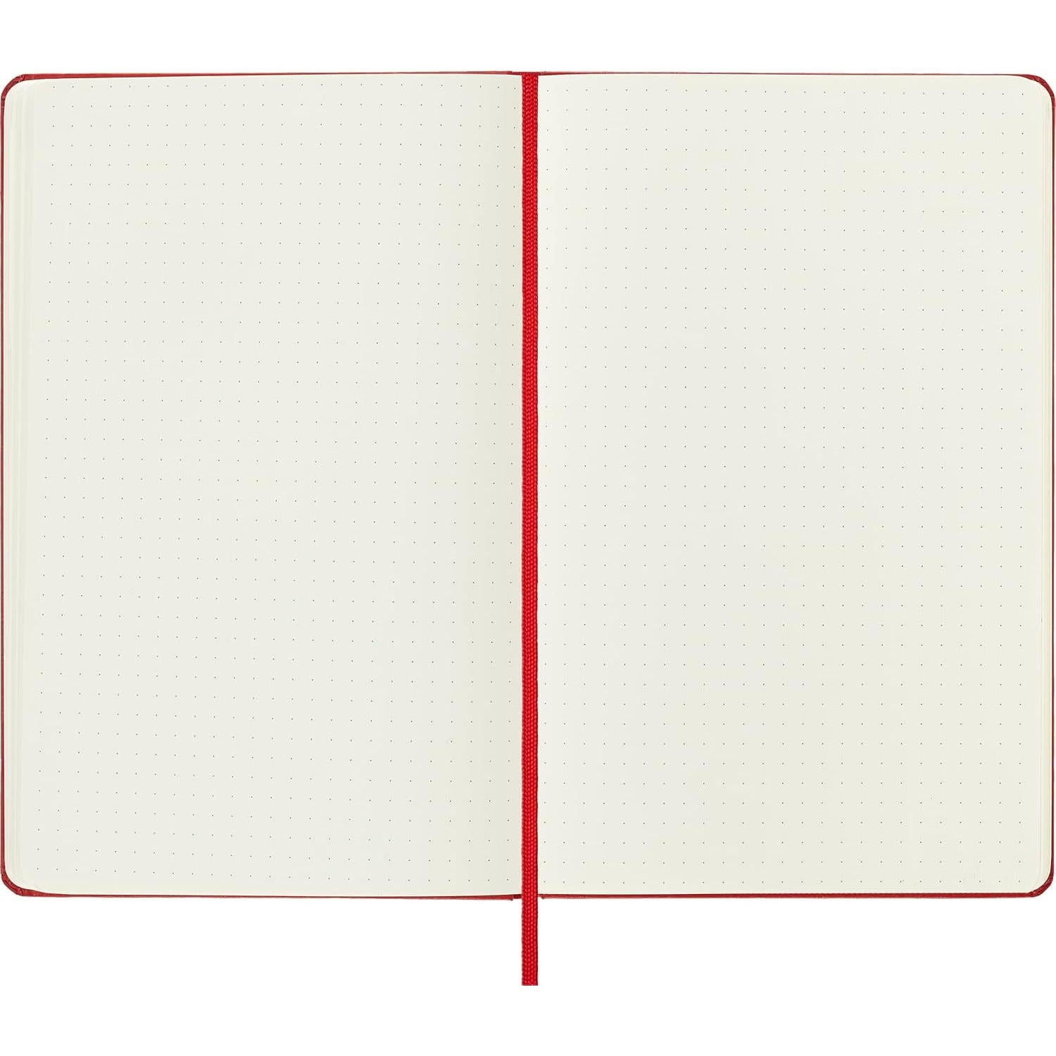 Cuaderno Moleskine Grande Punteado Rojo Escarlata Tapa Dura